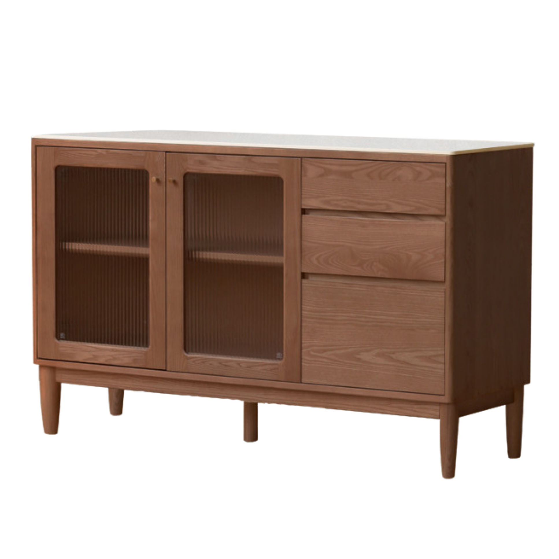 Ash Solid Wood Rock Board Dining Sideboard