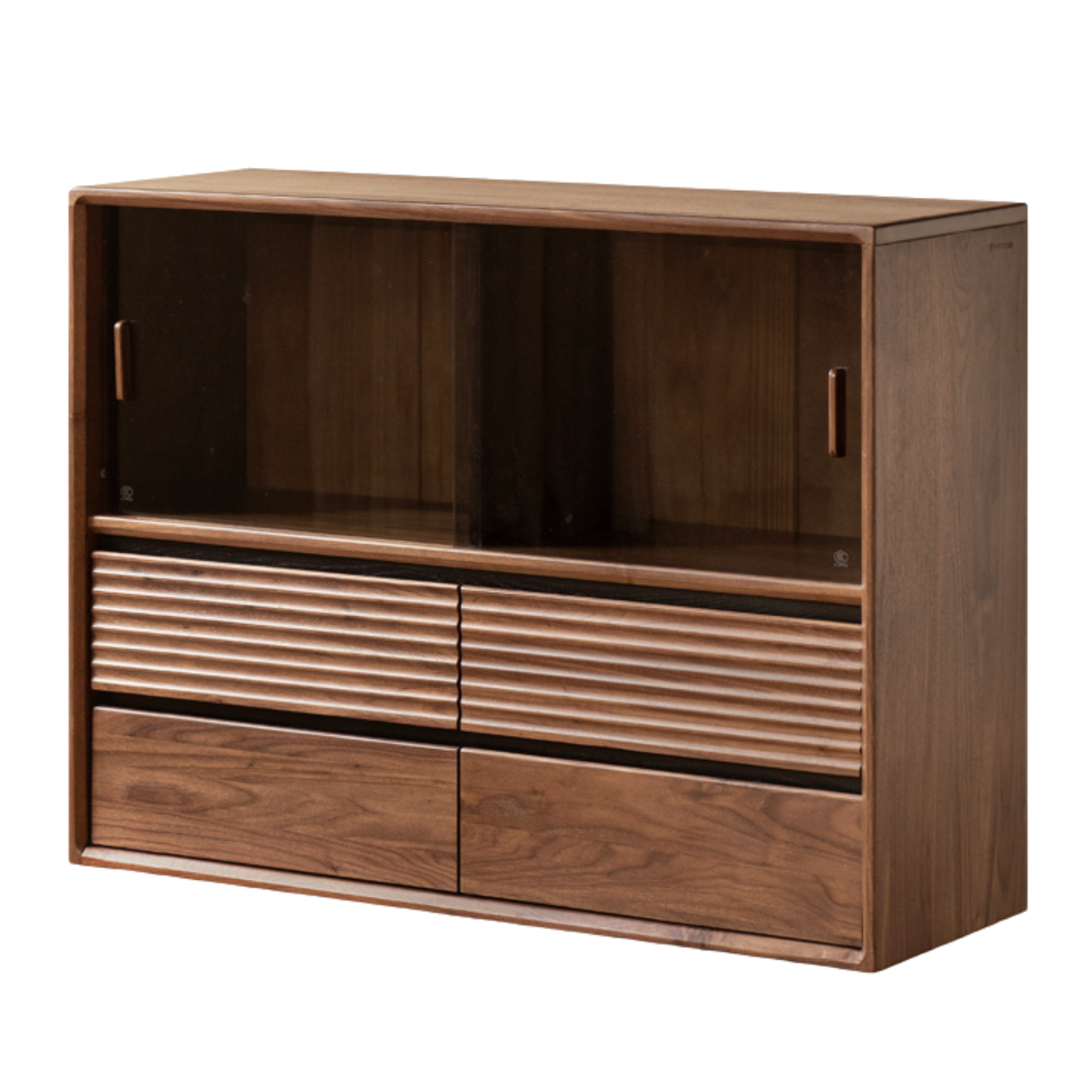 Black Walnut Solid Wood Italian Light Luxury Bookcase