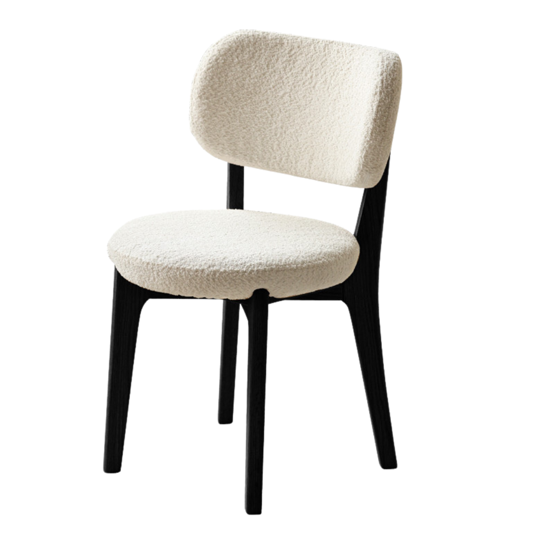 Oak Solid Wood Makeup Stool Lamb Velvet