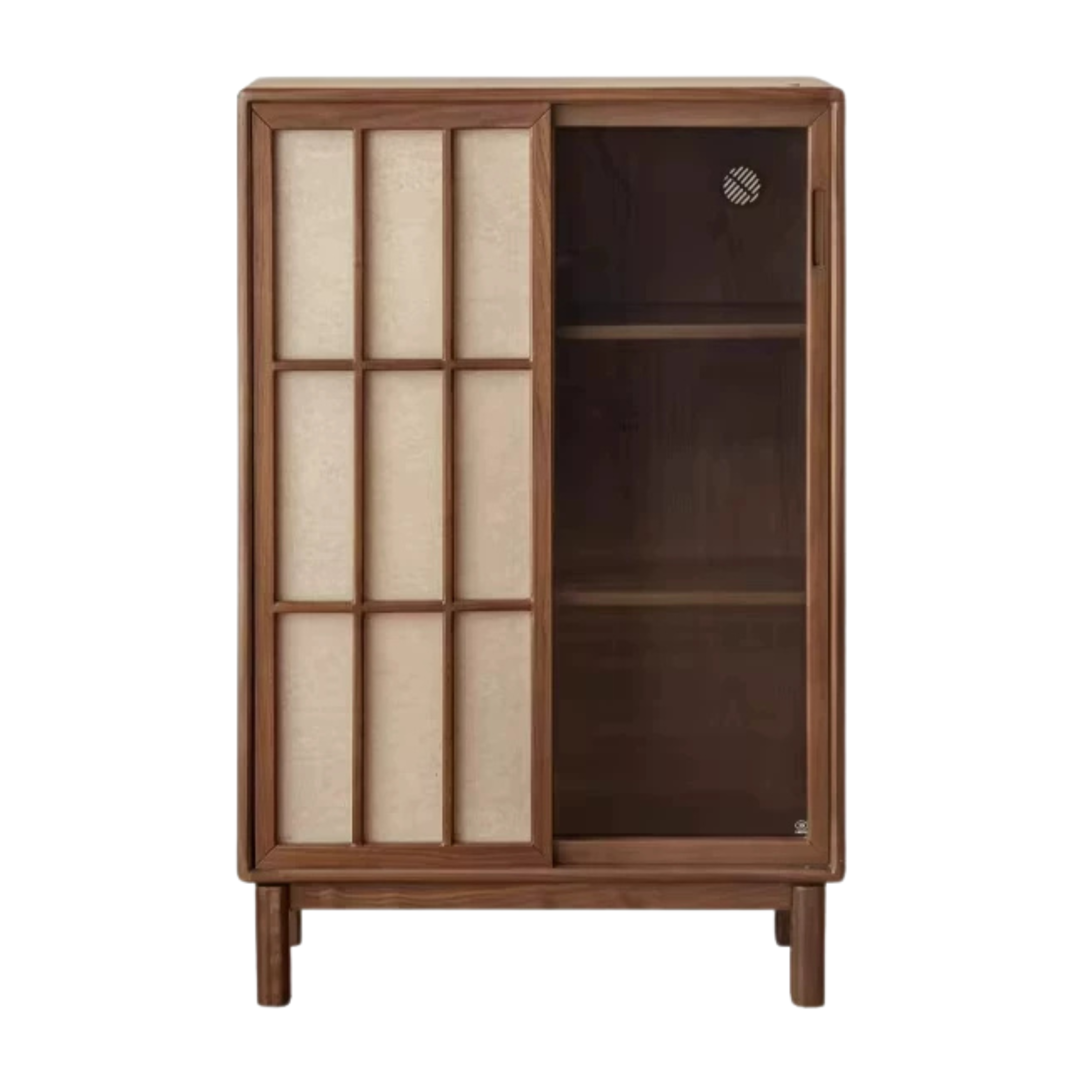 Black Walnut Solid Wood Side Cabinet with Elegant Display and Storage Design
