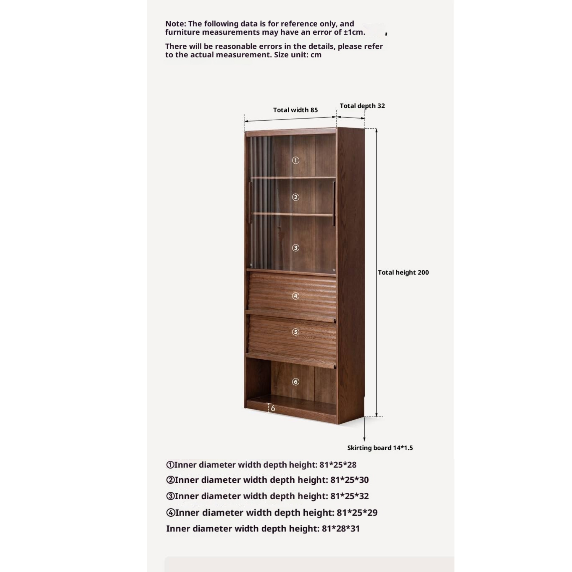 Oak Solid Wood Dustproof Bookcase