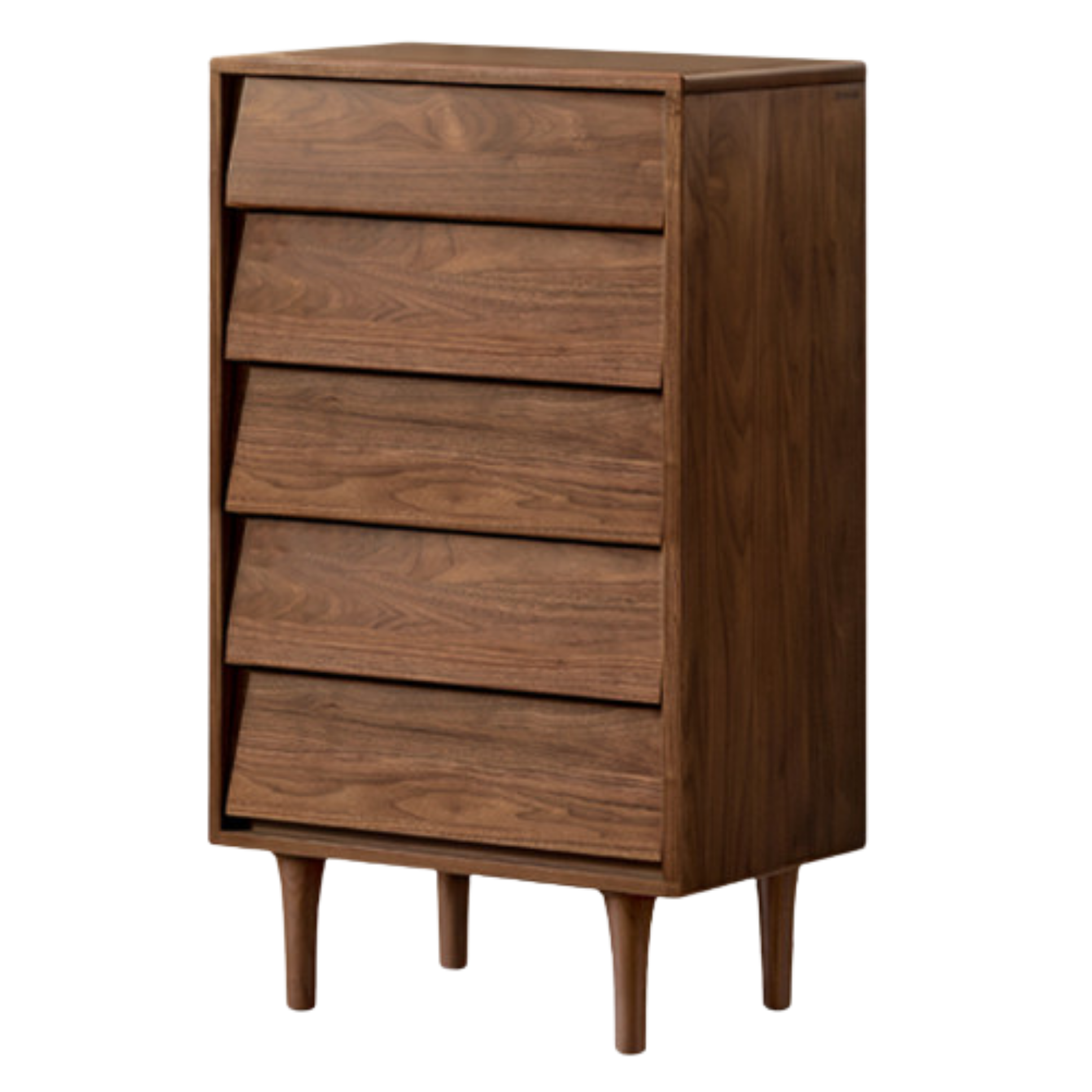 Black Walnut Solid Wood Vintage Style Chest of Drawers