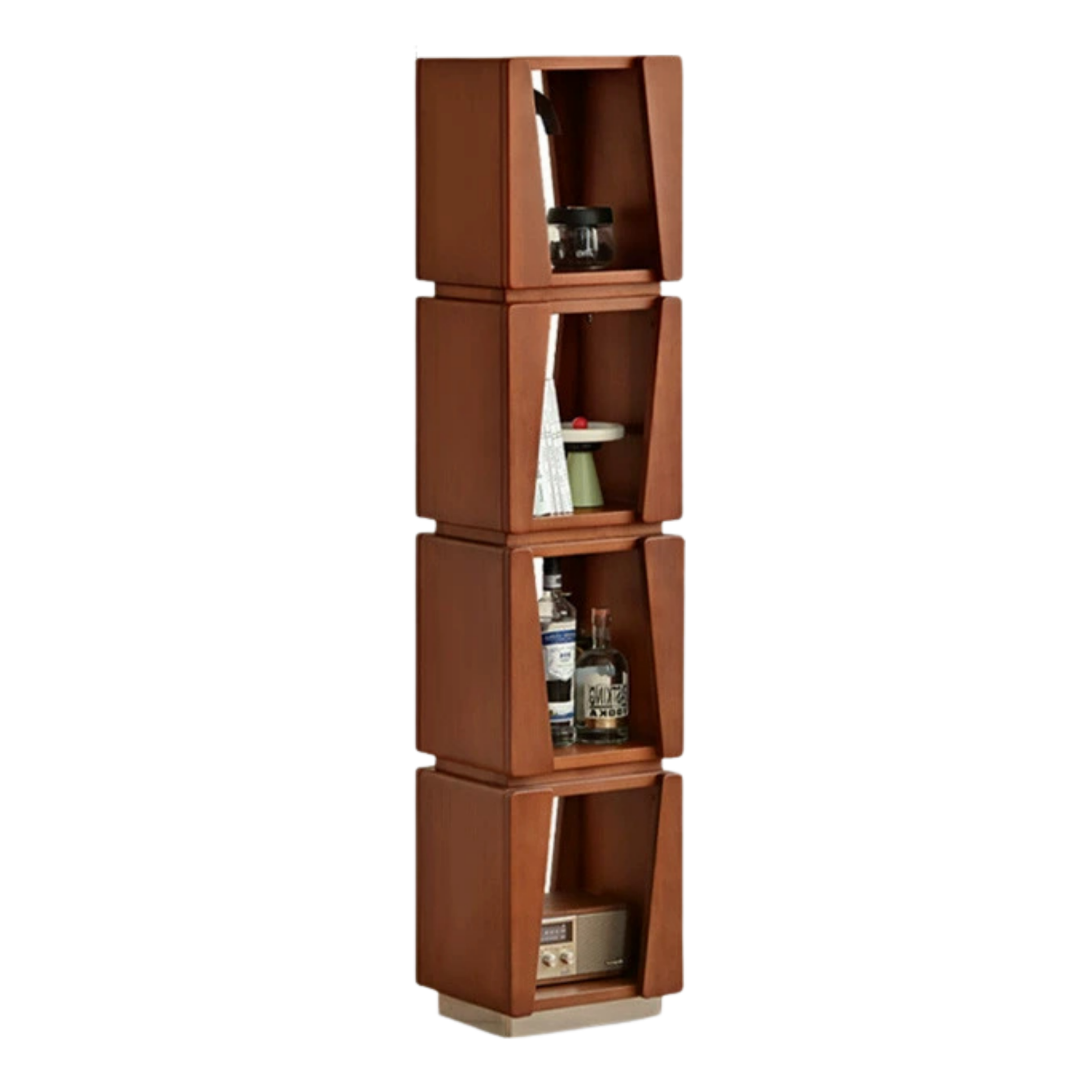 Tulipwood Solid Wood Vintage Bauhaus Bookshelf