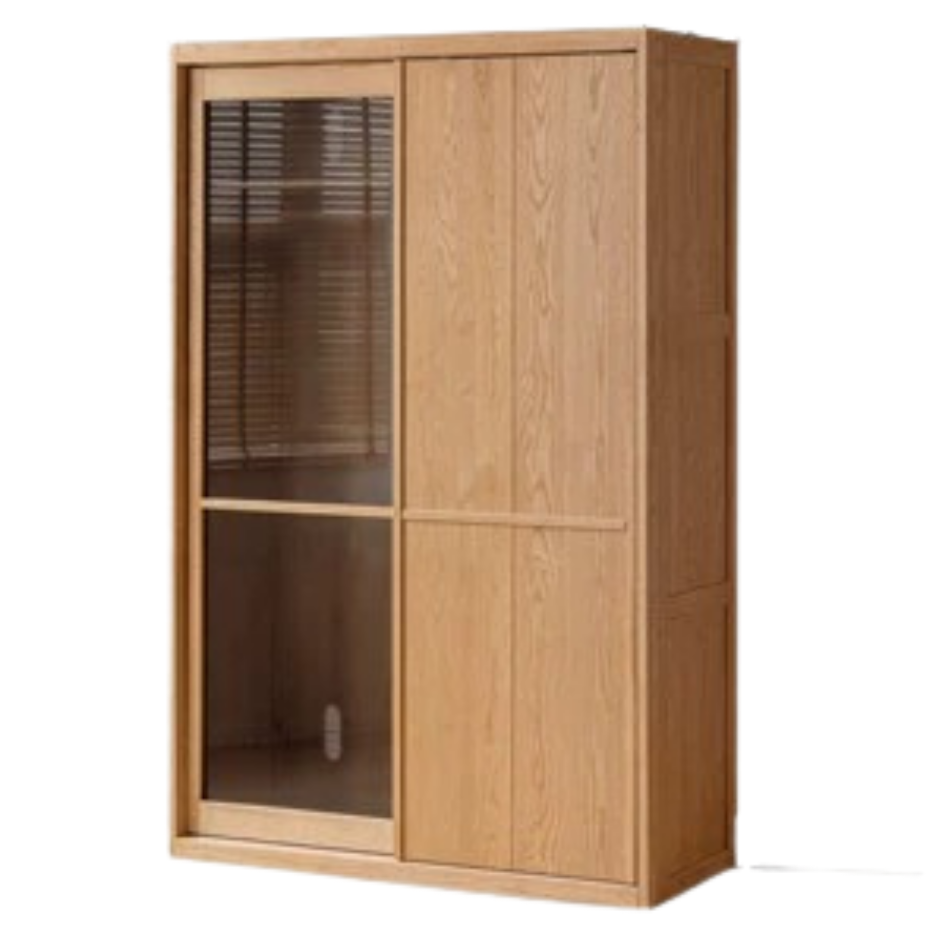 Ash Solid Wood Modern Wardrobe With Sliding Doors