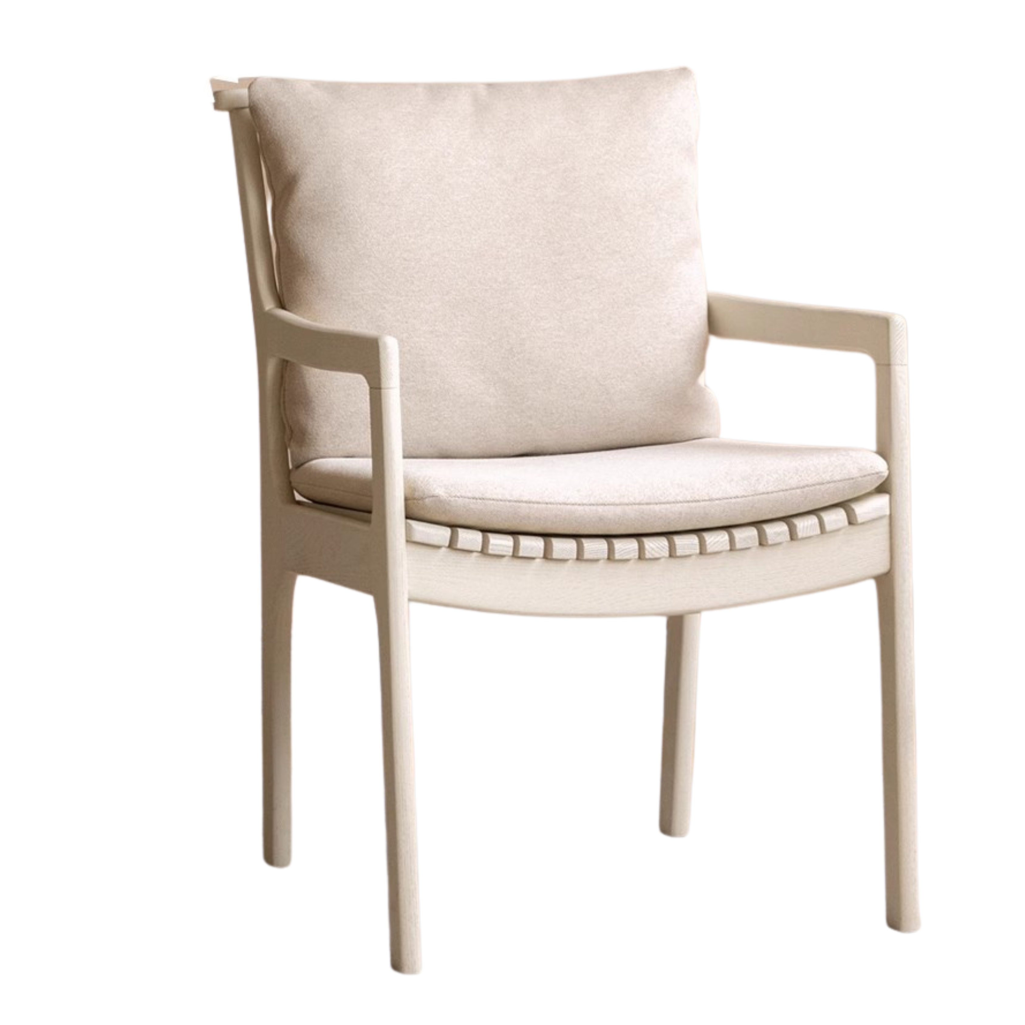 Oak Solid Wood Cream Style Study Chair