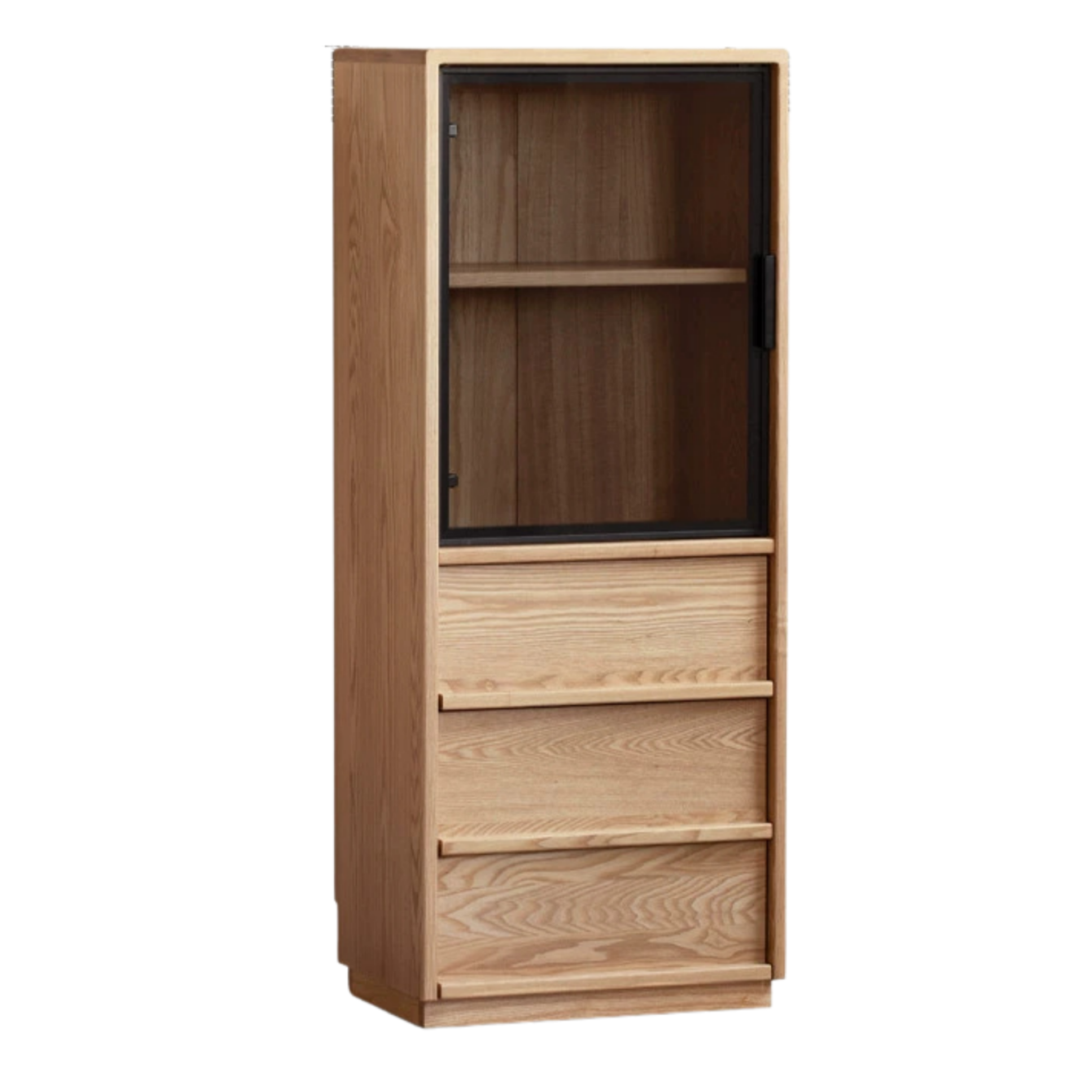 Ash Solid Wood Modern Side Cabinet.