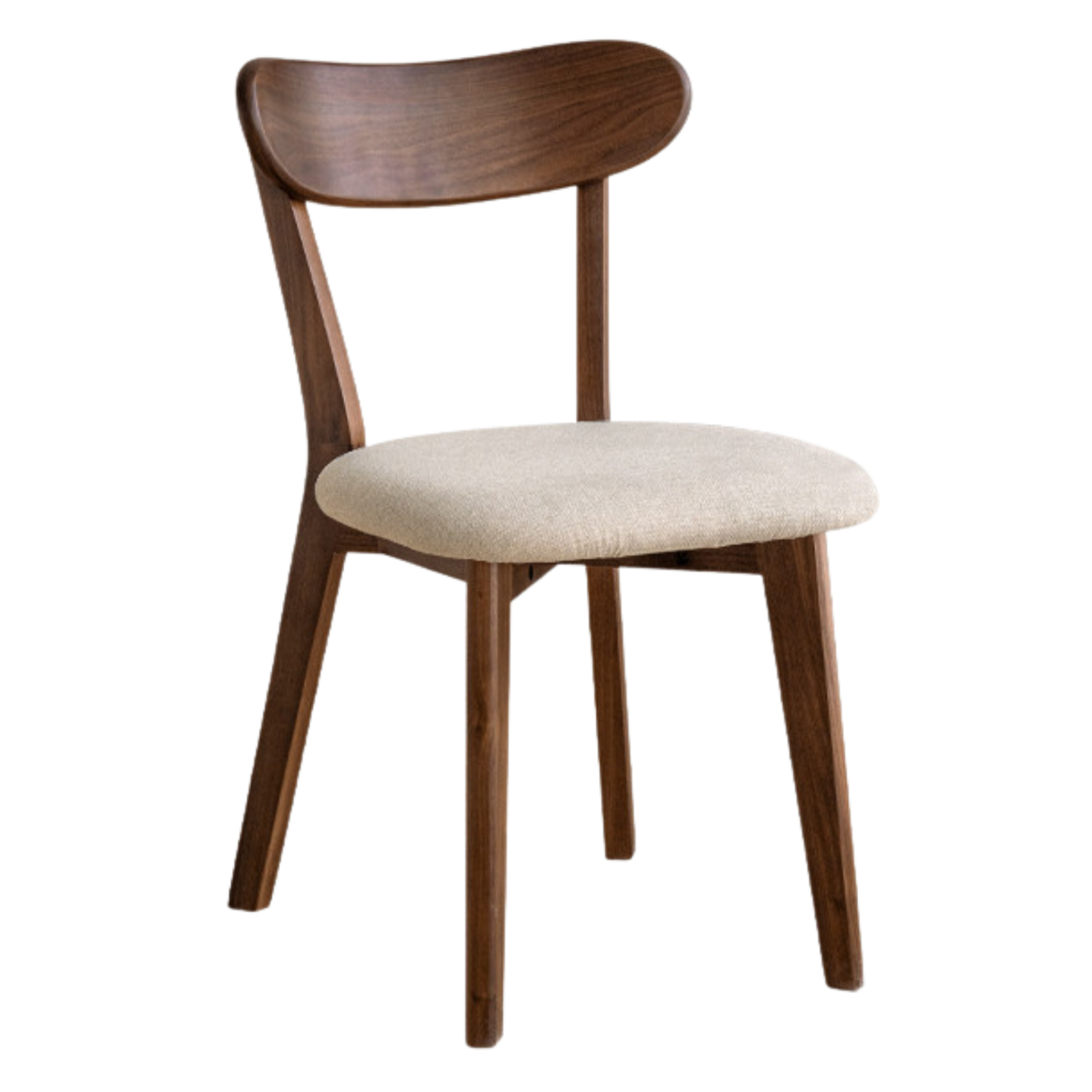 Oak, Cherry, Beech Solid Wood Curved Backrest Dining Chair