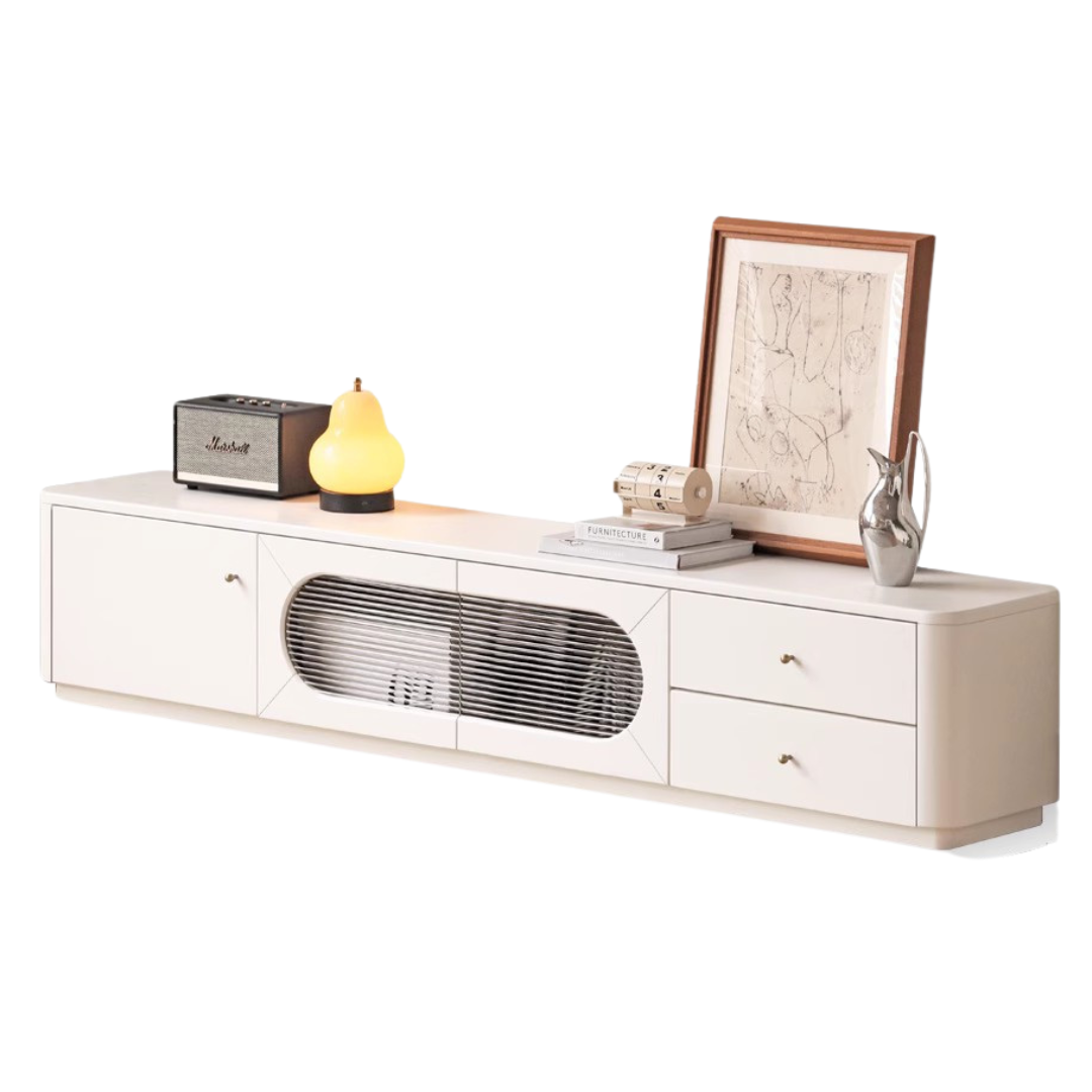 Poplar Solid Wood TV Cabinet Floor-Standing Low Cabinet.