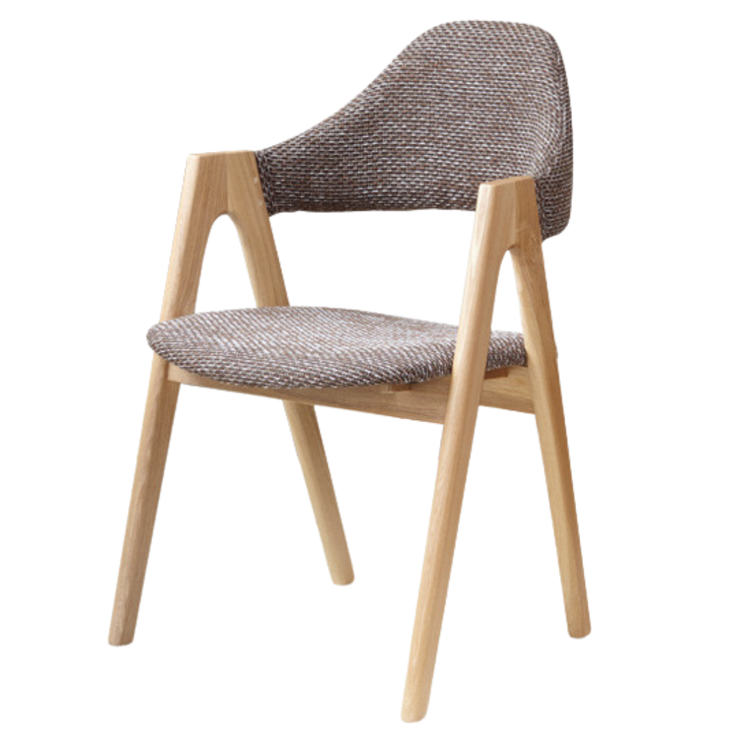 Black Walnut, Oak, Solid Rubberwood Chair with Soft Fabric/Leather Back