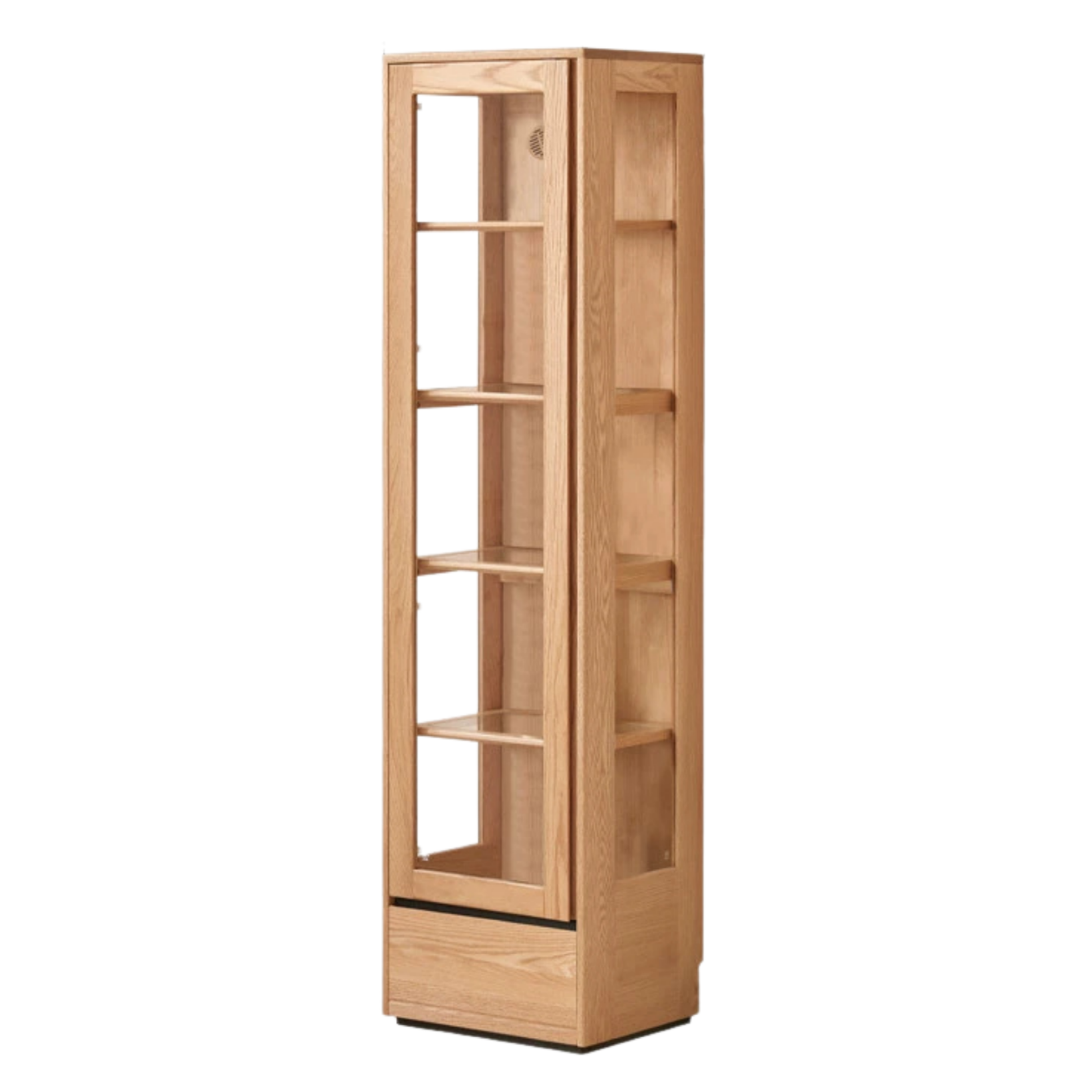 Ash Solid Wood Modern Glass Bookcase