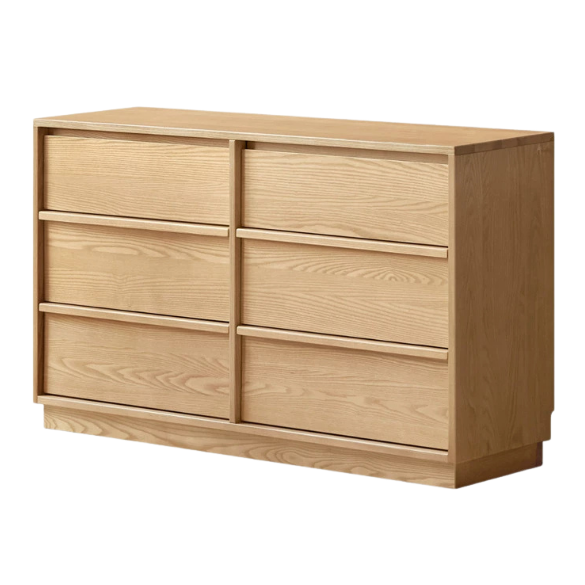 Ash, Oak Solid Wood Wabi-sabi Style Chest Of Drawers