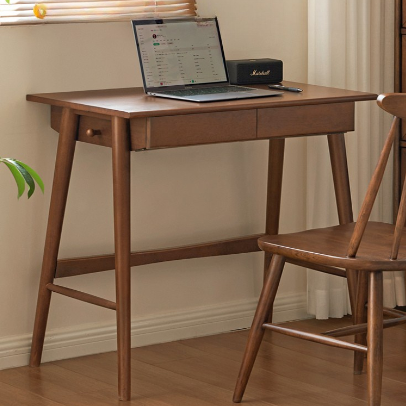 Solid Rubberwood Storage Office Desk