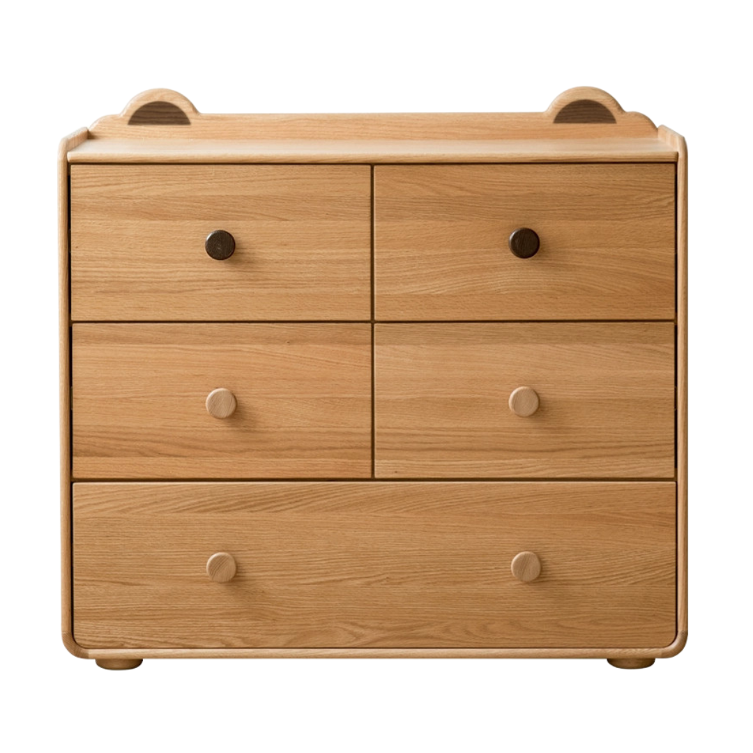 Oak Solid Wood Children's Drawer Cabinet