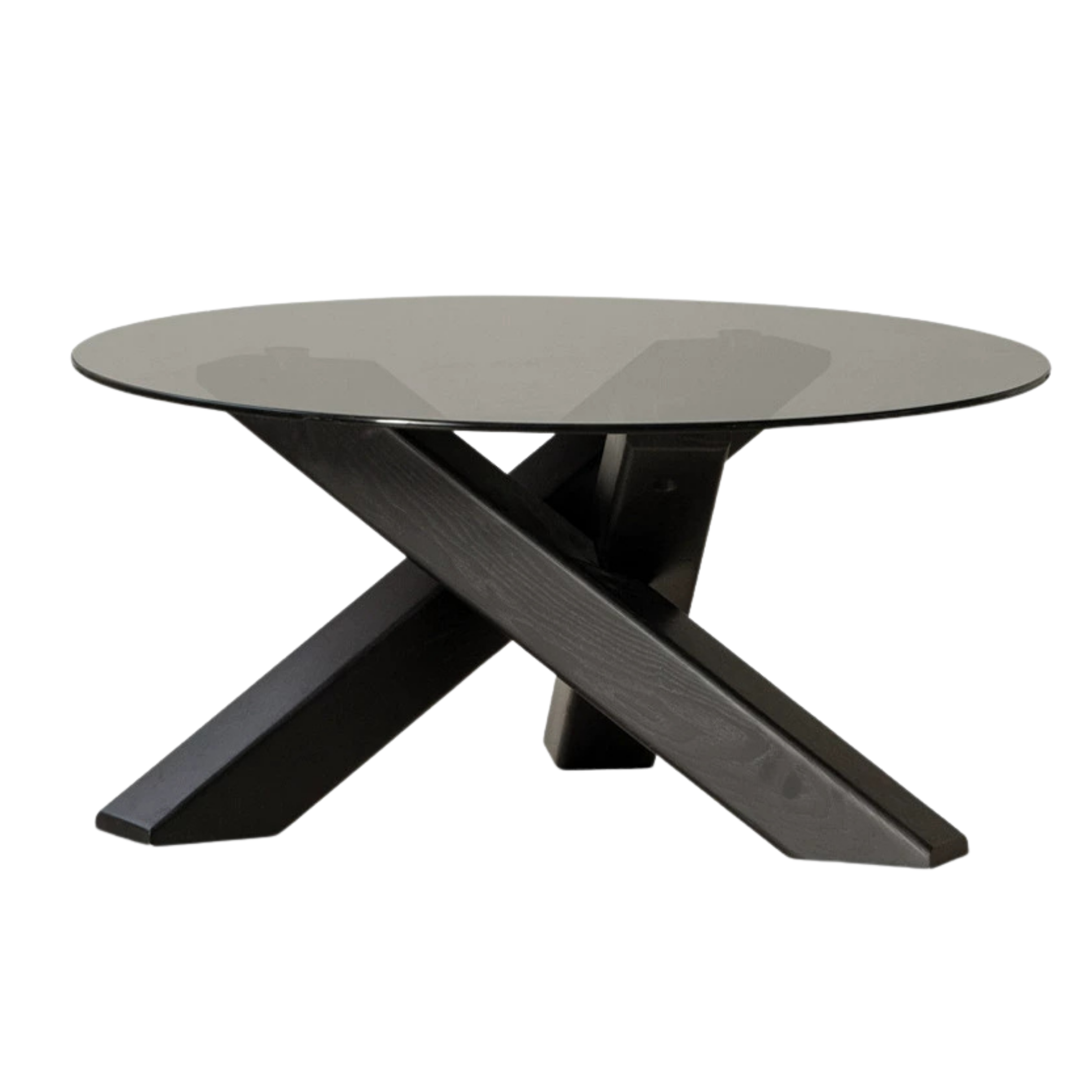 Ash Solid Wood Italian Light Luxury Round Glass Table