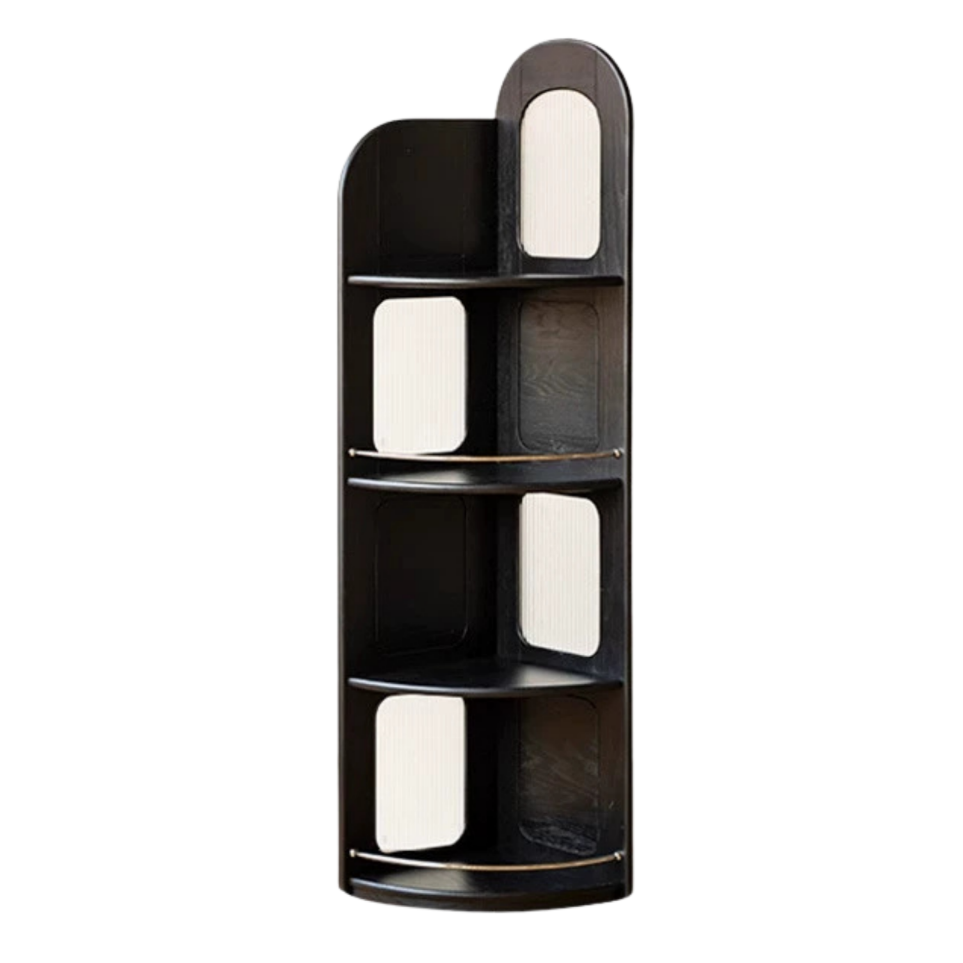 Oak Solid Wood Bauhaus Style Corner Bookshelf