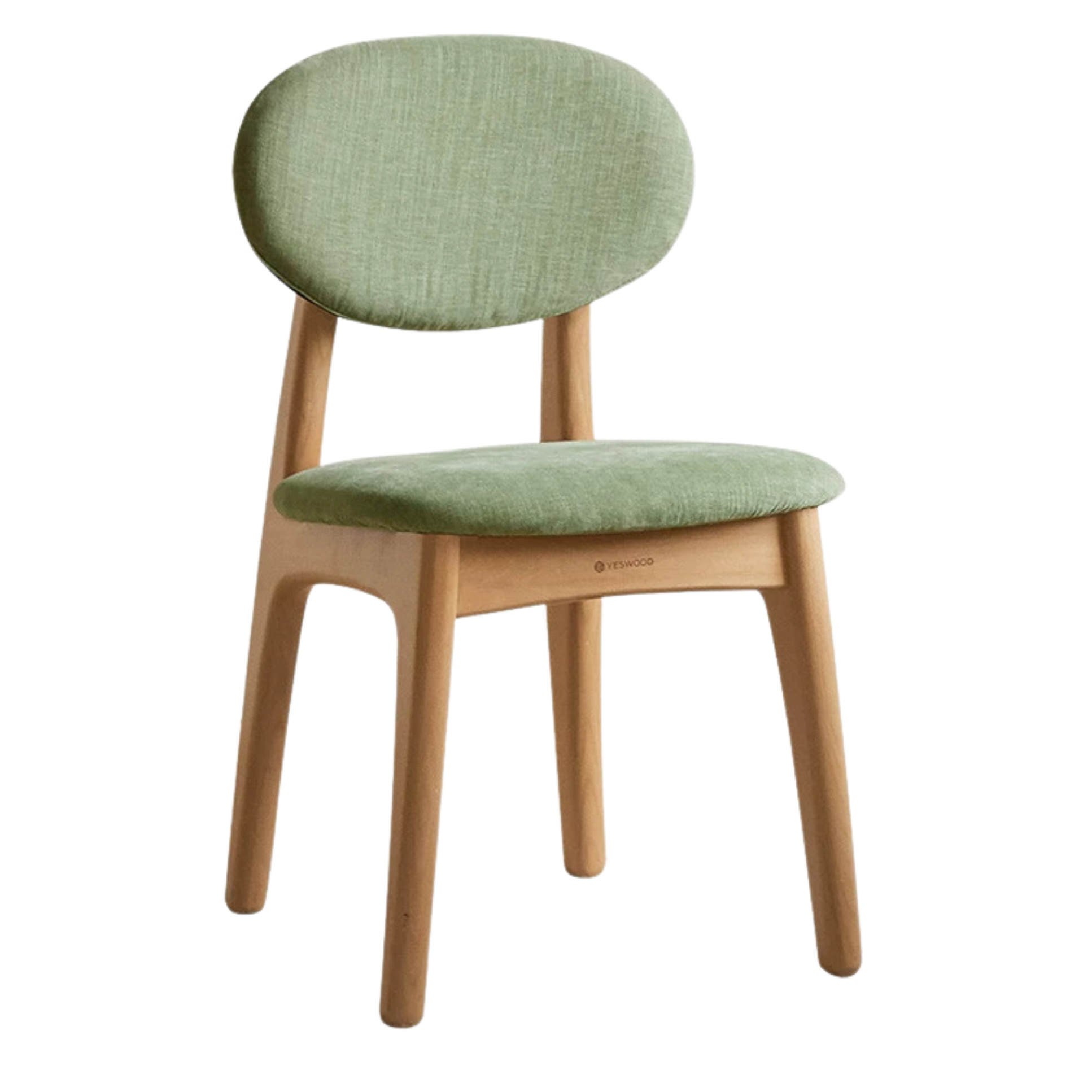 Beech Solid Wood Kids Study Chair with Oval Upholstered Back
