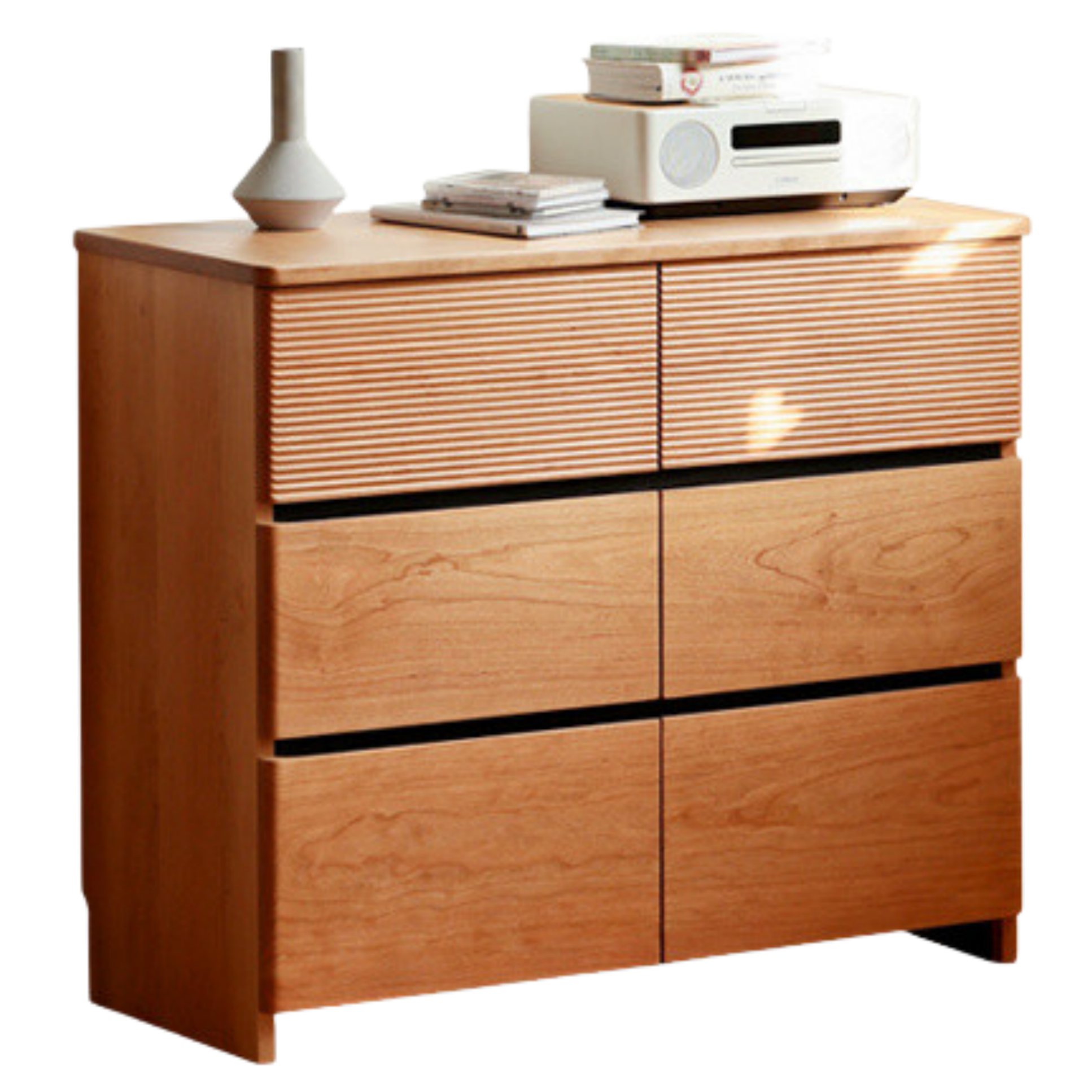Cherry Solid Wood Six-Drawer Chest, Storage Chest