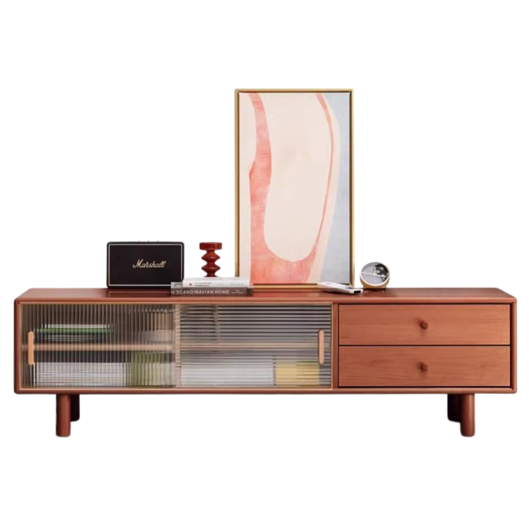 Beech Solid Wood Large TV Cabinet.