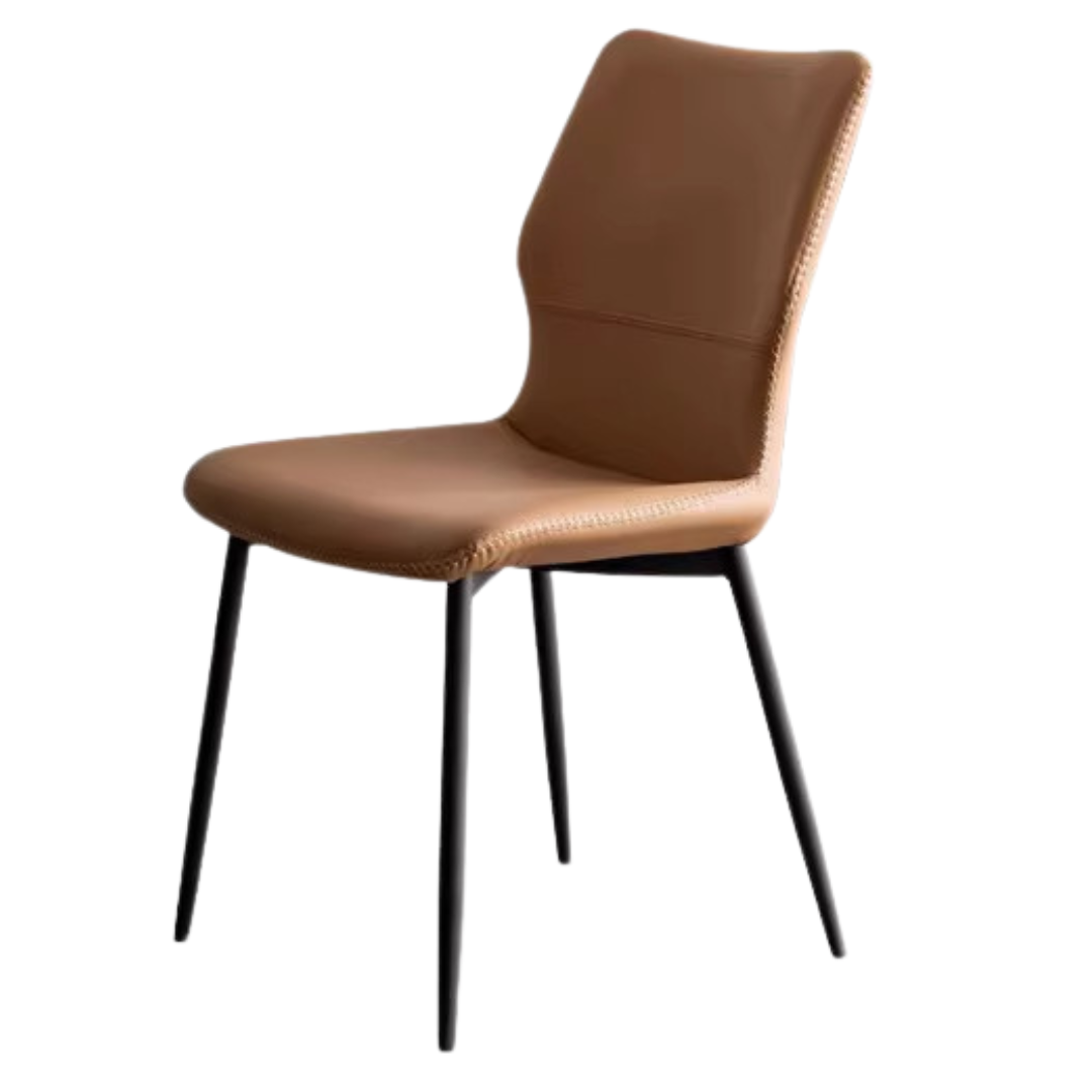 Set 4 pcs Leather Organic Light Luxury Soft Chair