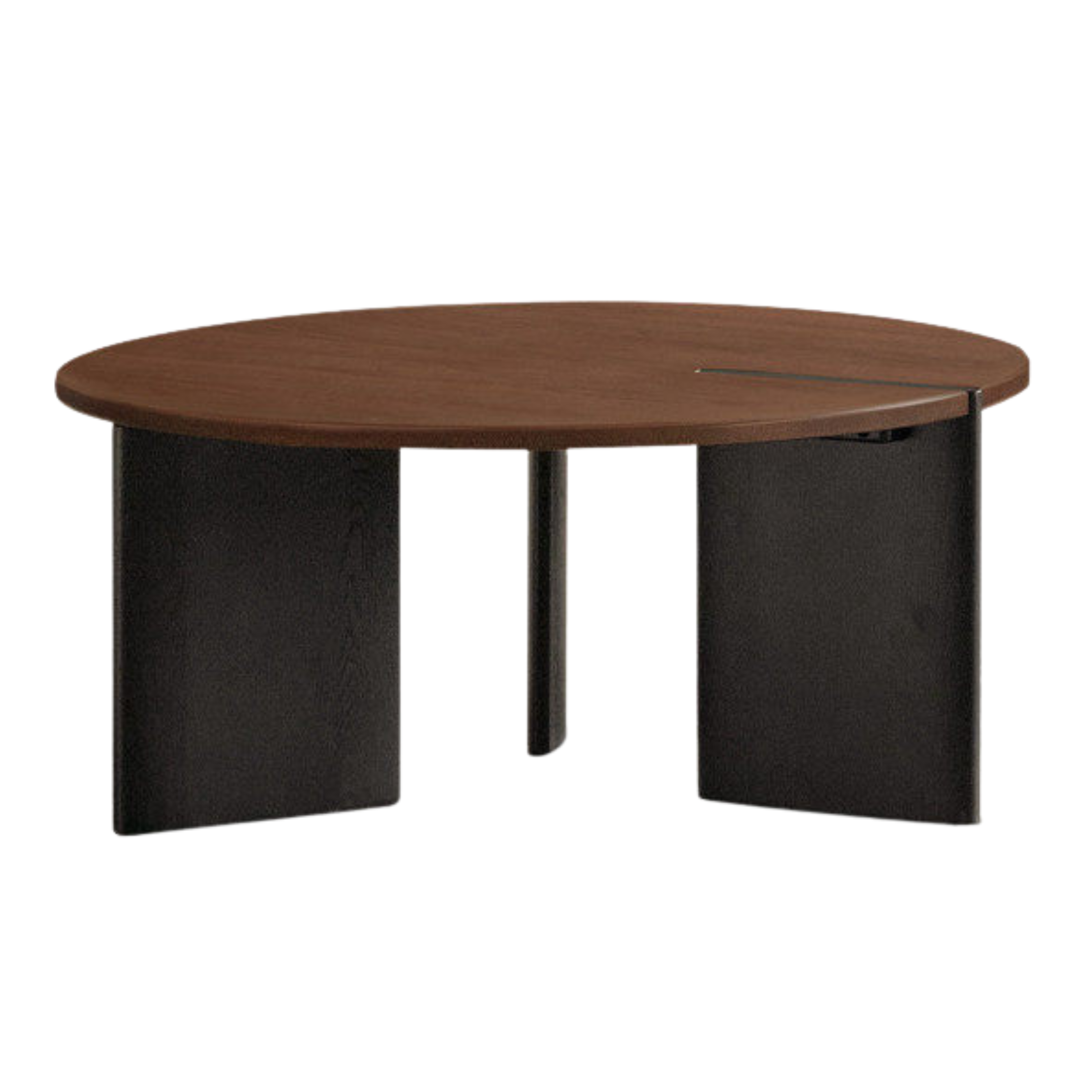 Sandalwood, Golden Pear Solid Wood Round Coffee Table with Italian Modern Design