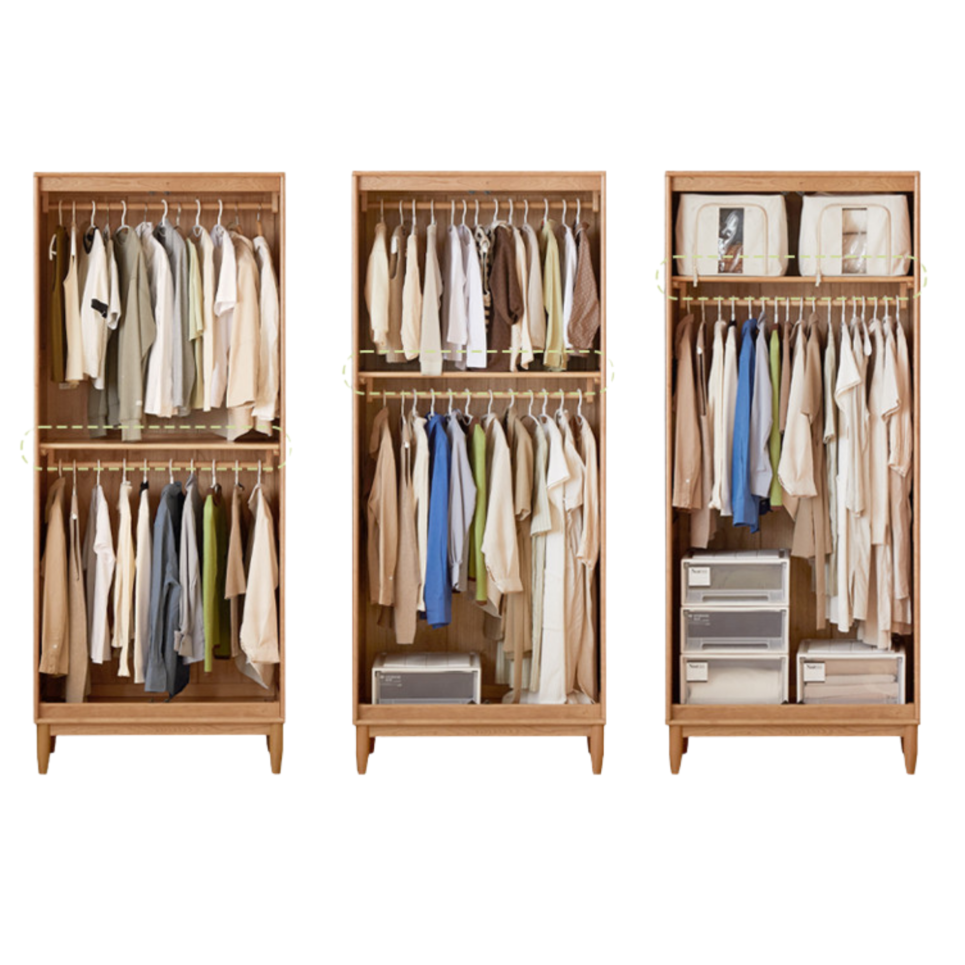 Cherry, Oak Solid Wood Fascinating Wardrobe.
