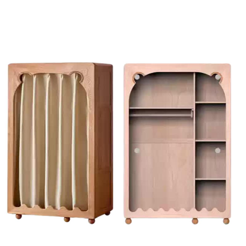 Beech Solid Wood Children's Wardrobe.