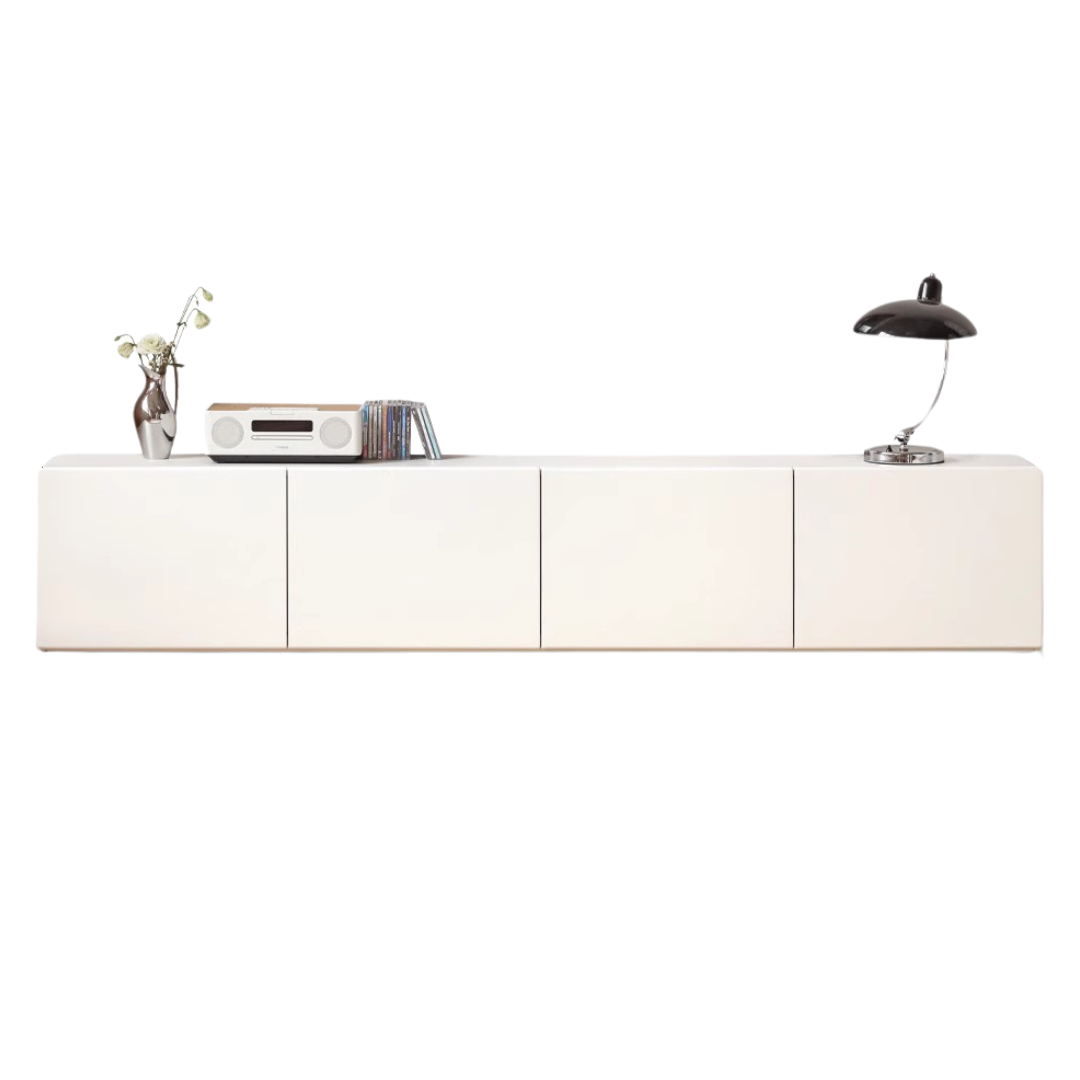 Oak, Rubber Solid Wood TV Cabinet Cream Style Large Capacity.