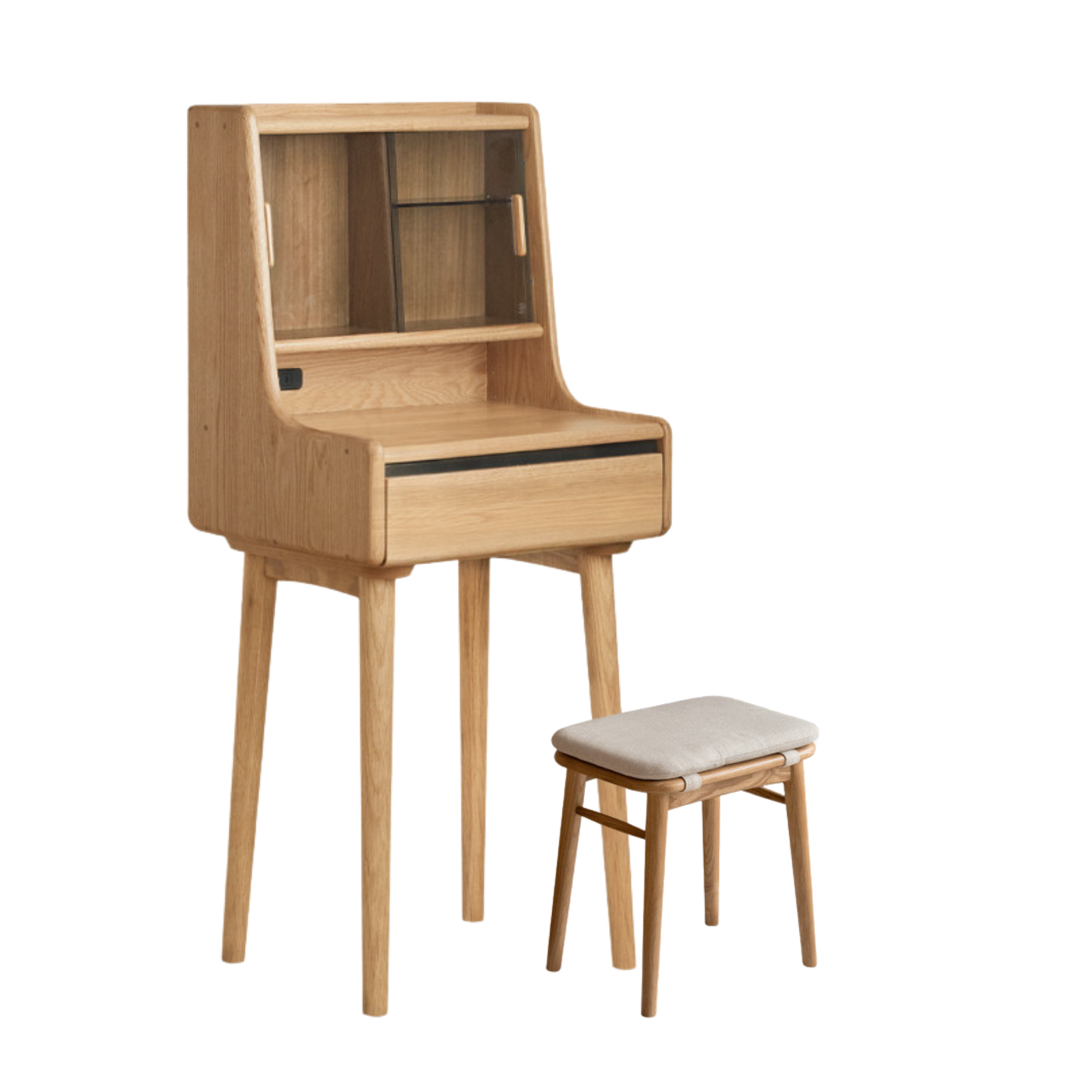 Ash Solid Wood Lighted Vanity Table.