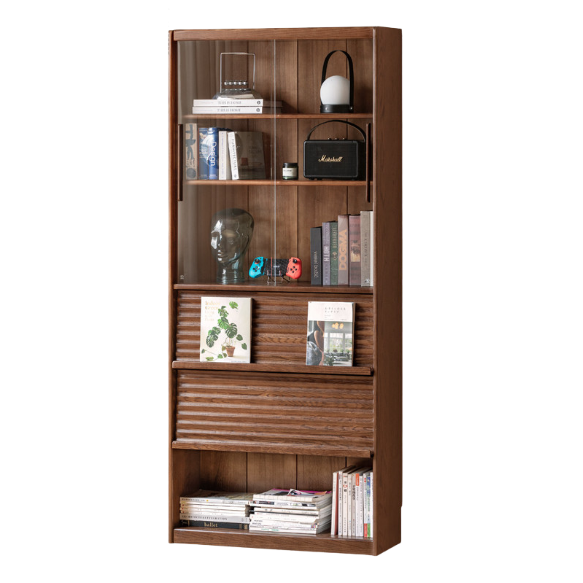 Oak Solid Wood Dustproof Bookcase