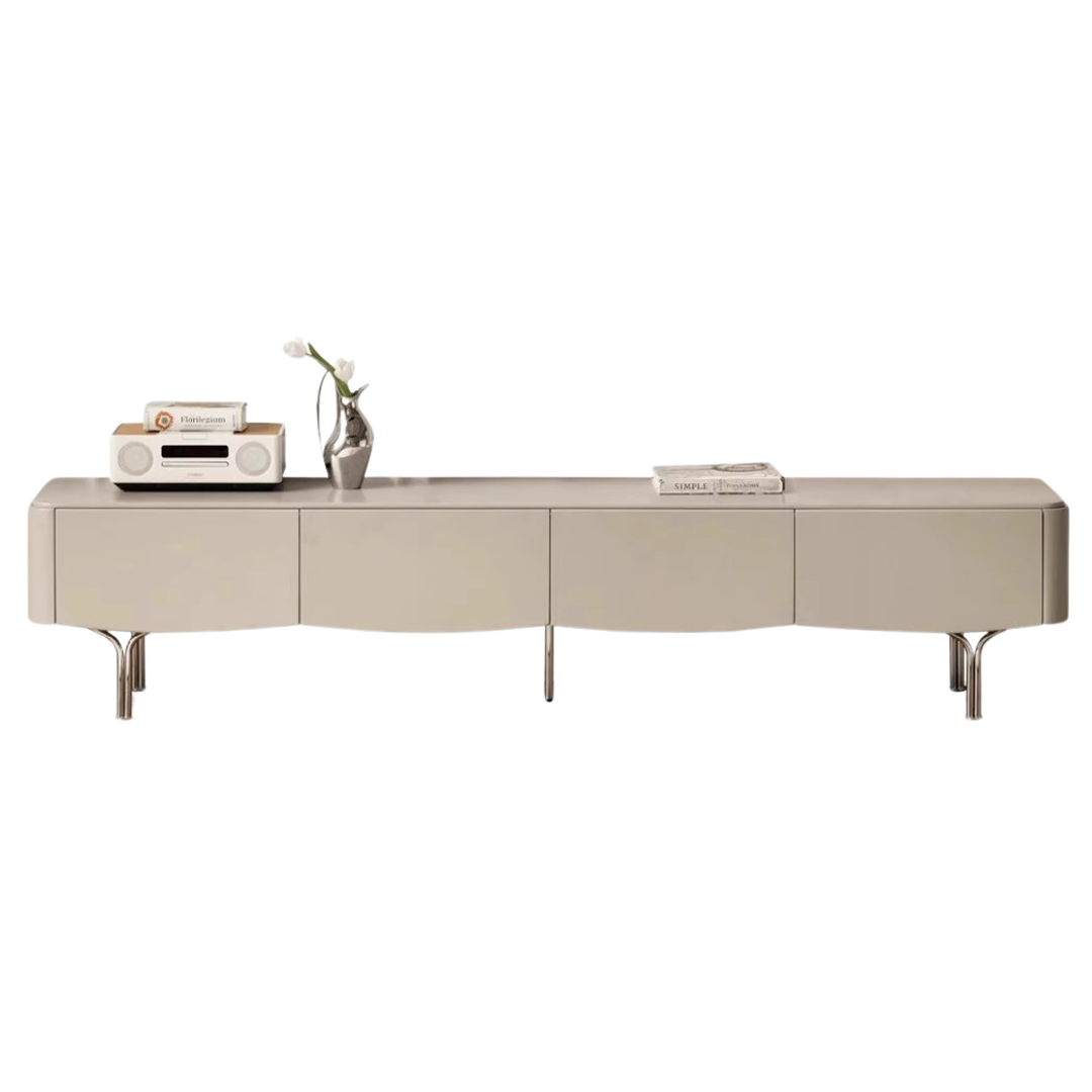Poplar Solid Wood Elegantly TV Cabinet Light Luxury.