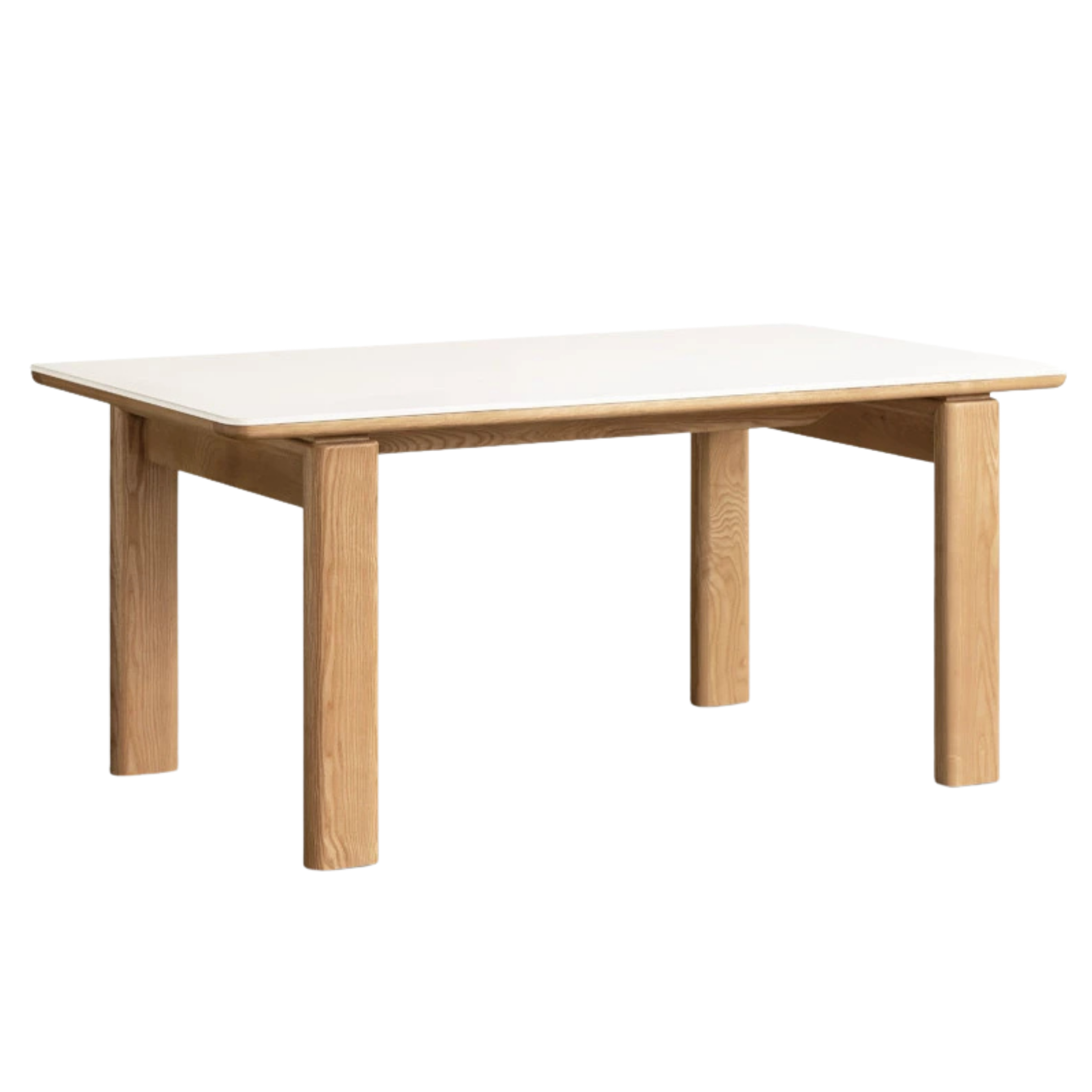 White Ash Solid Wood Restaurant Slab Dining Table