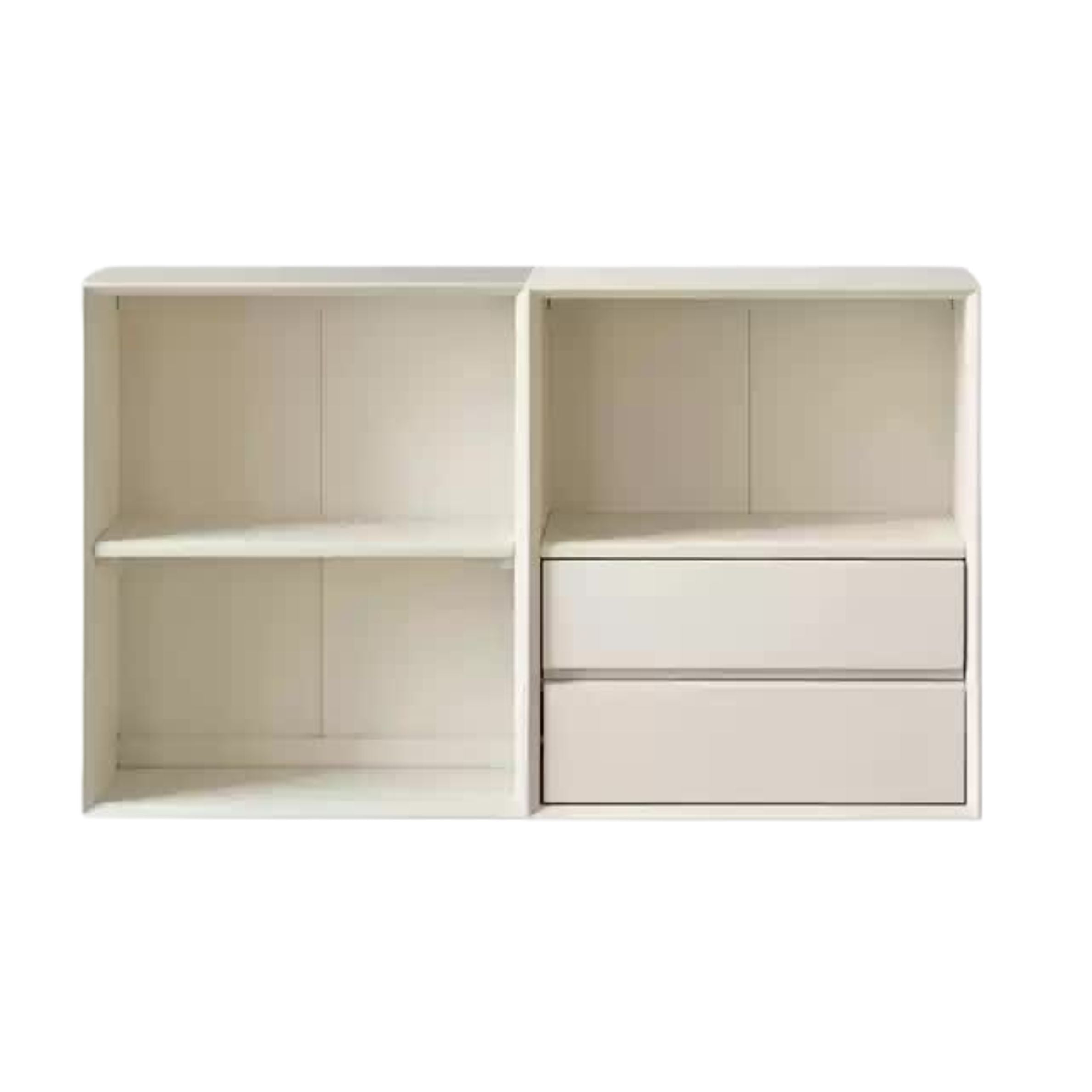 Rubber Solid Wood Cream Style Bookcase.