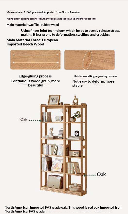 Oak, Beech Solid Wood, Solid RubberWood Ultra Thin Storage Rack