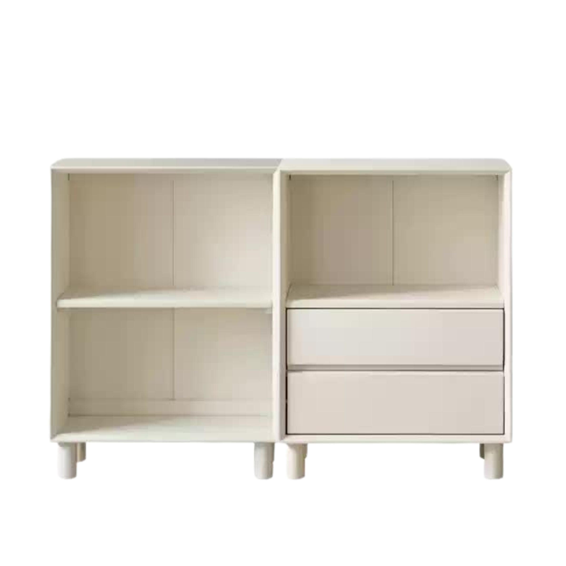 Rubber Solid Wood Cream Style Bookcase.