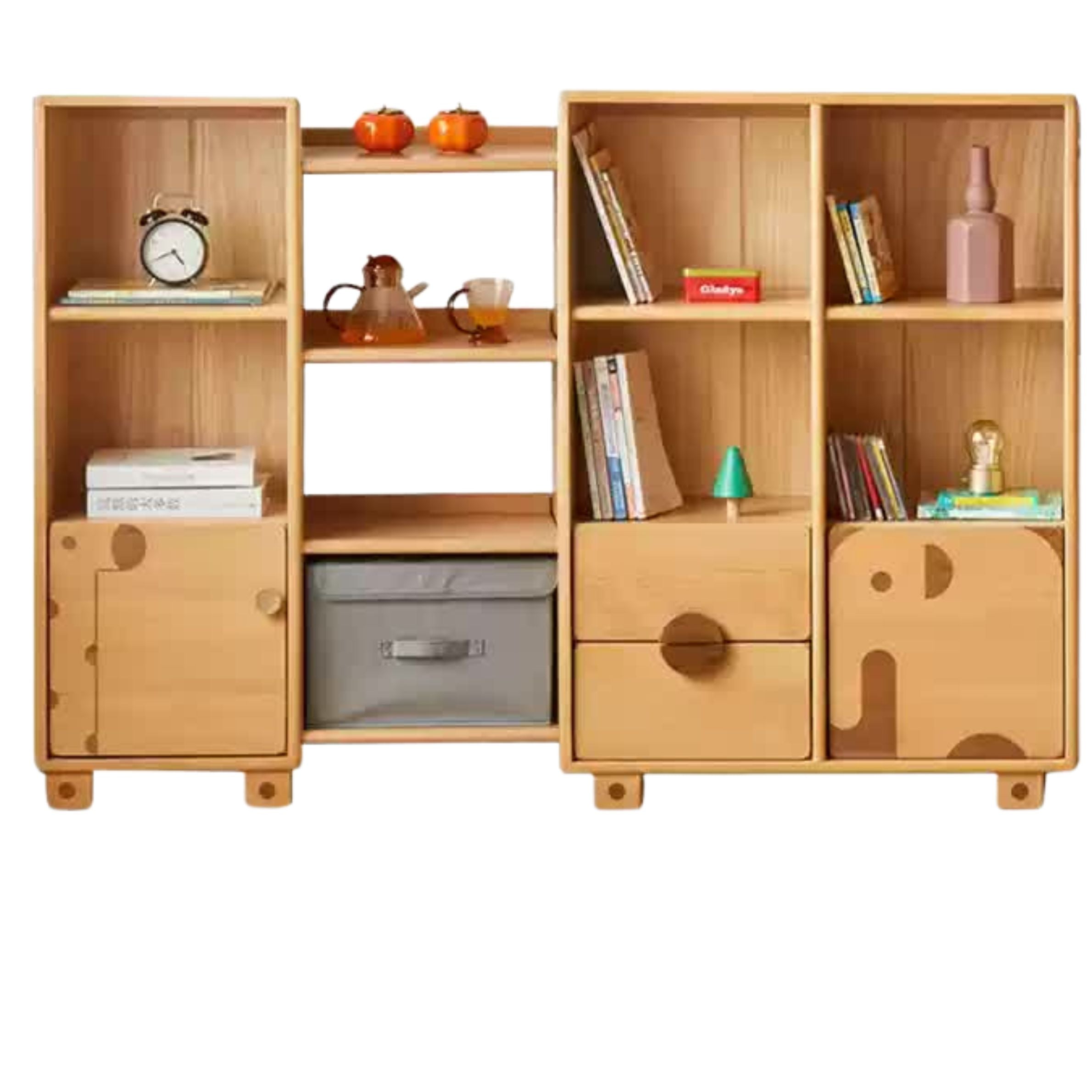 Oak Solid Wood Multi-Layer Children's Bookcase