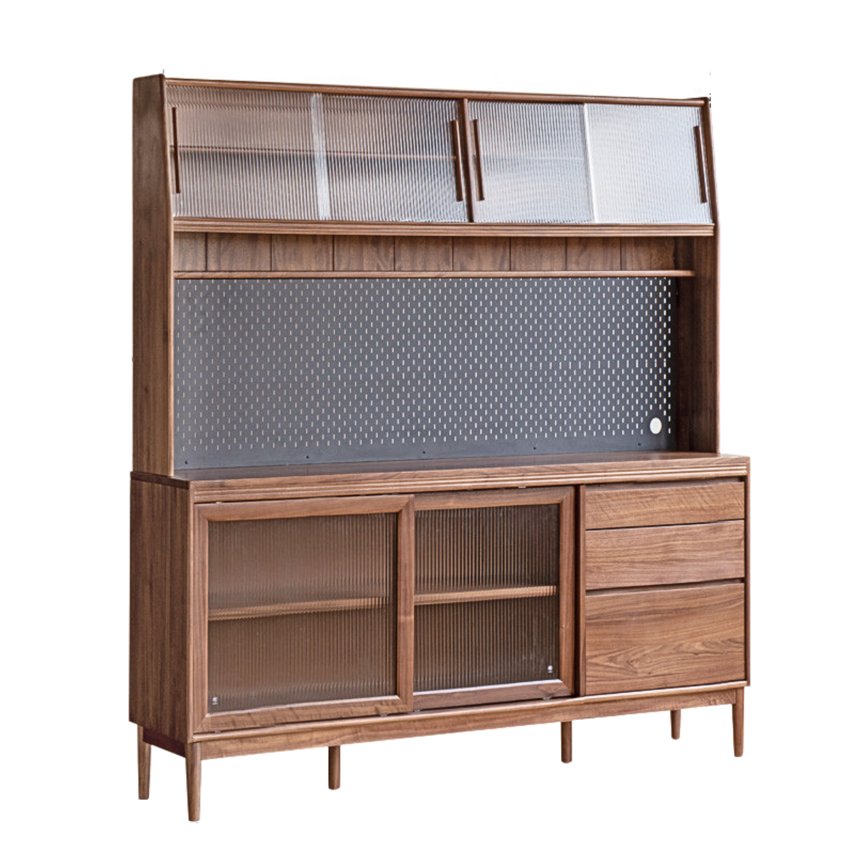 Black Walnut, Oak Solid Wood Rock Board Sideboard