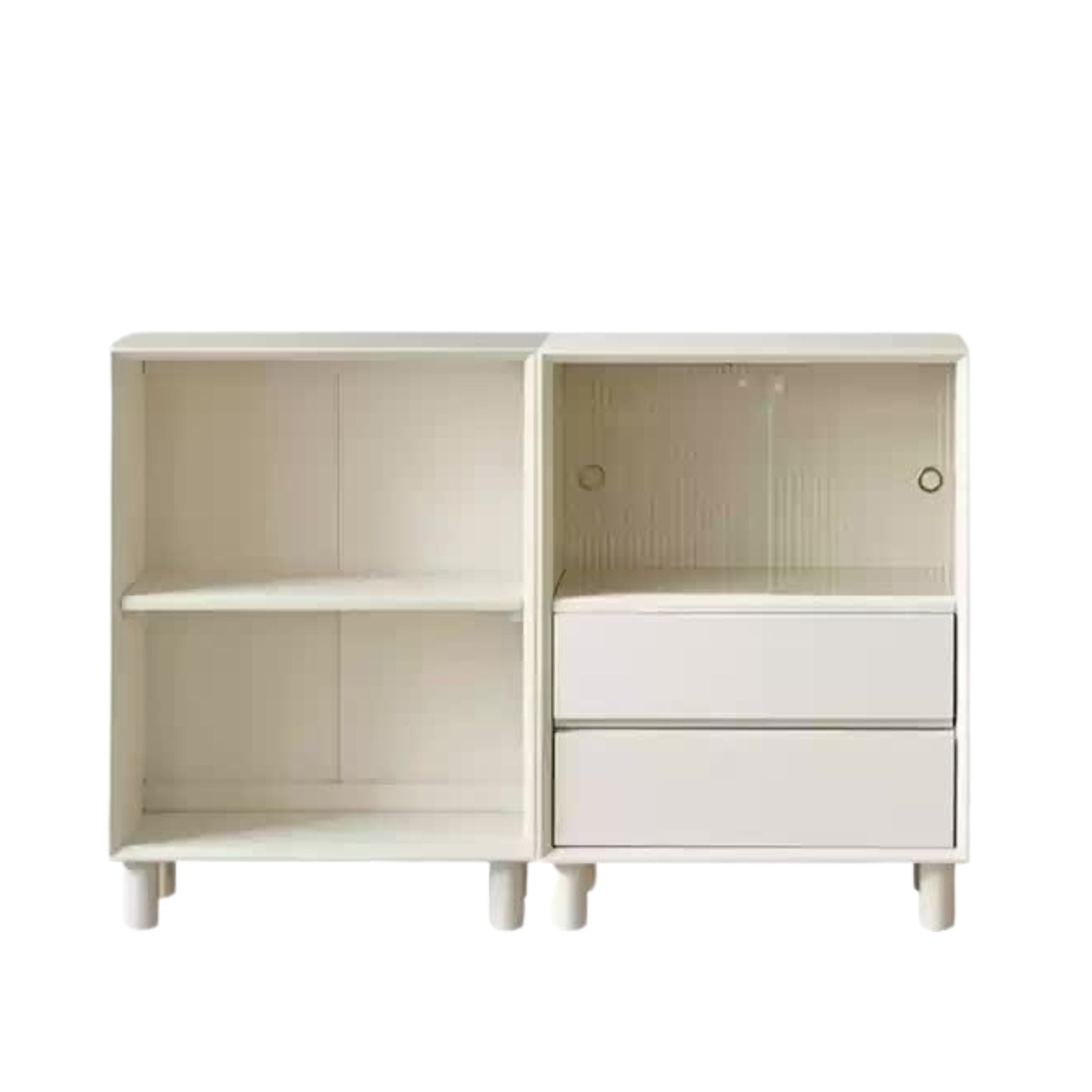 Rubber Solid Wood Cream Style Bookcase.