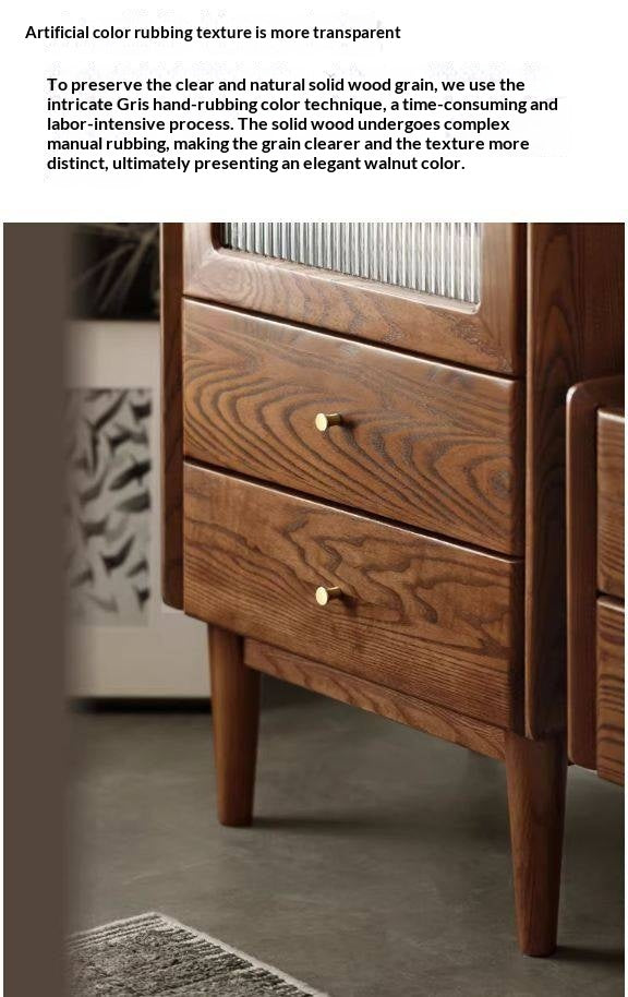 Ash Solid Wood Narrow Side Cabinet.