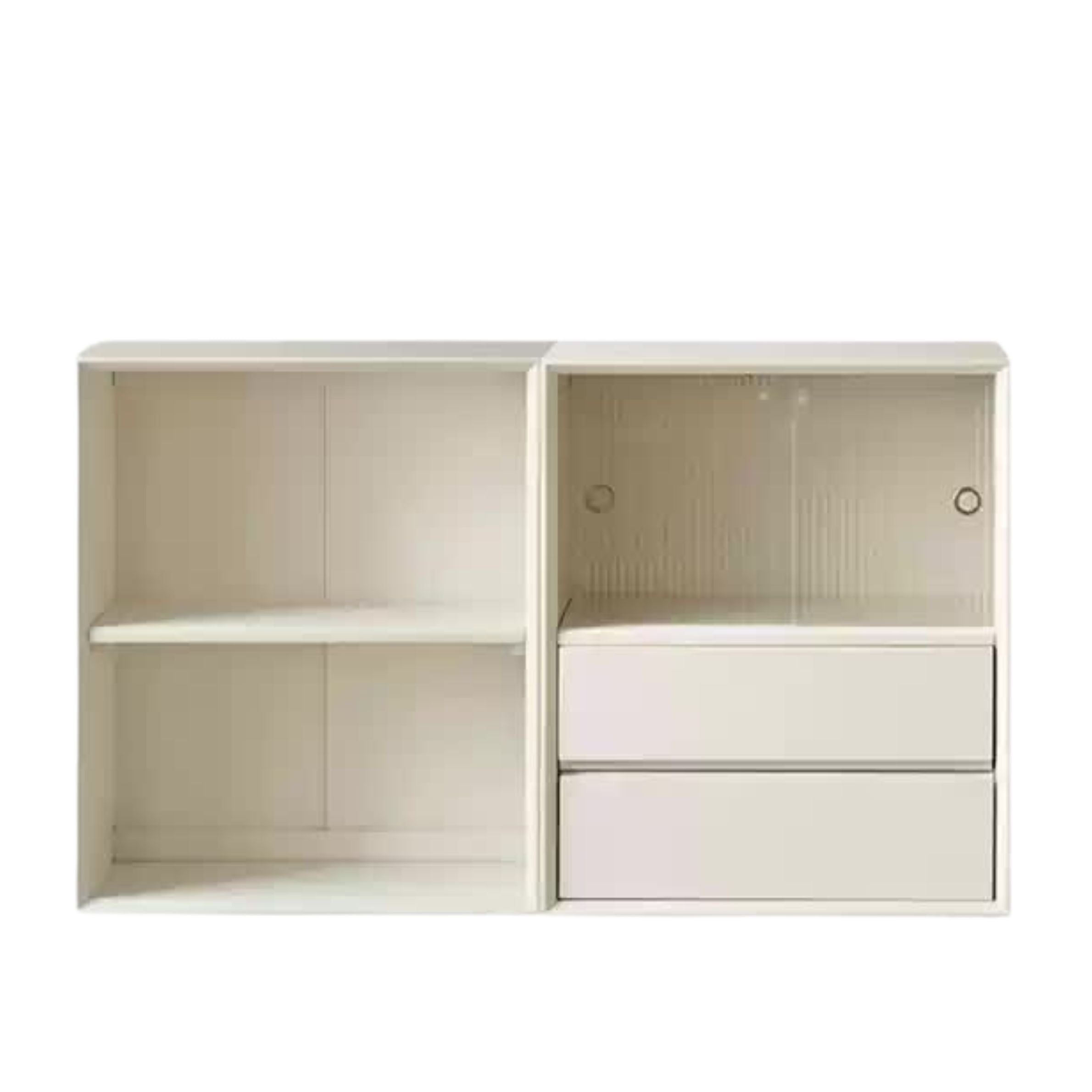 Rubber Solid Wood Cream Style Bookcase.