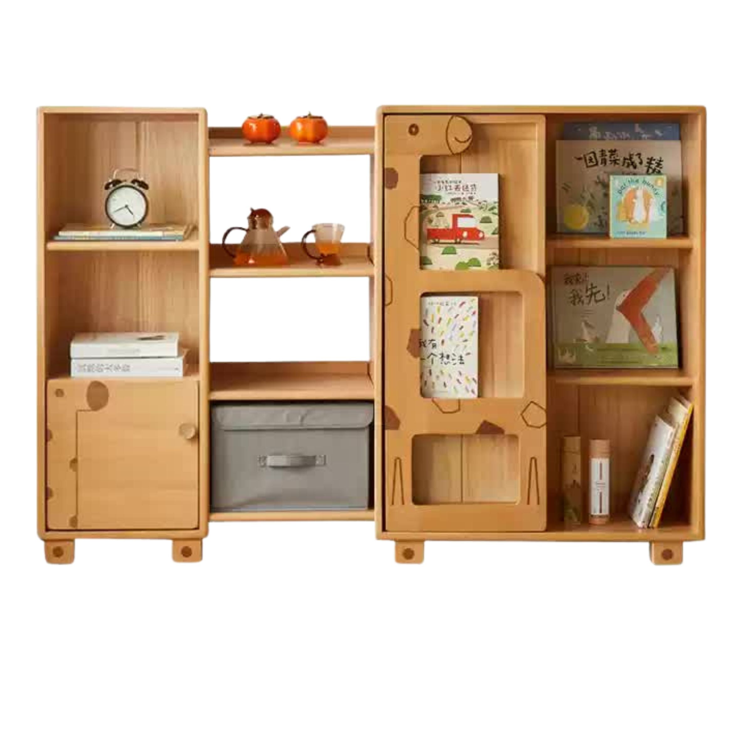 Oak Solid Wood Multi-Layer Children's Bookcase