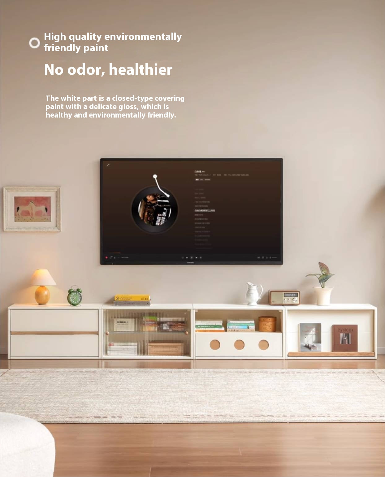 Solid RubberWood Module Combination TV Stand.