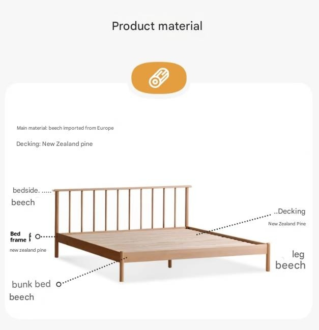 European Beech Solid Wood Windsor Bed