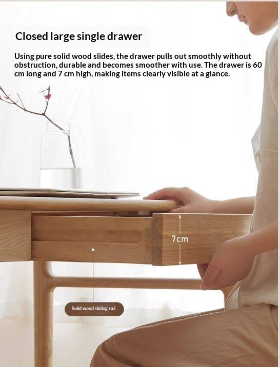 Ash Solid Wood Minimalist Modern Computer Desk