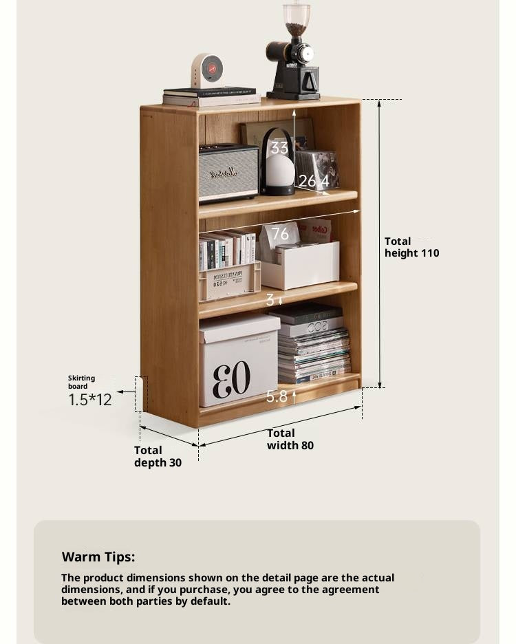 Solid Rubberwood Floor Standing Bookcase