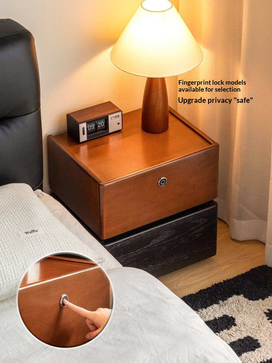 Ash, Poplar Solid Wood Modern Two-Tone Nightstand with 2 Drawers