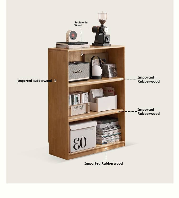 Solid Rubberwood Floor Standing Bookcase