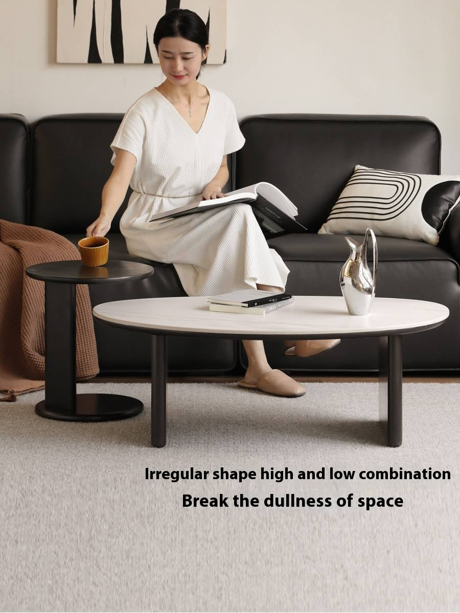 Oak, Ash Solid Wood Rock Slab Coffee Table Combination