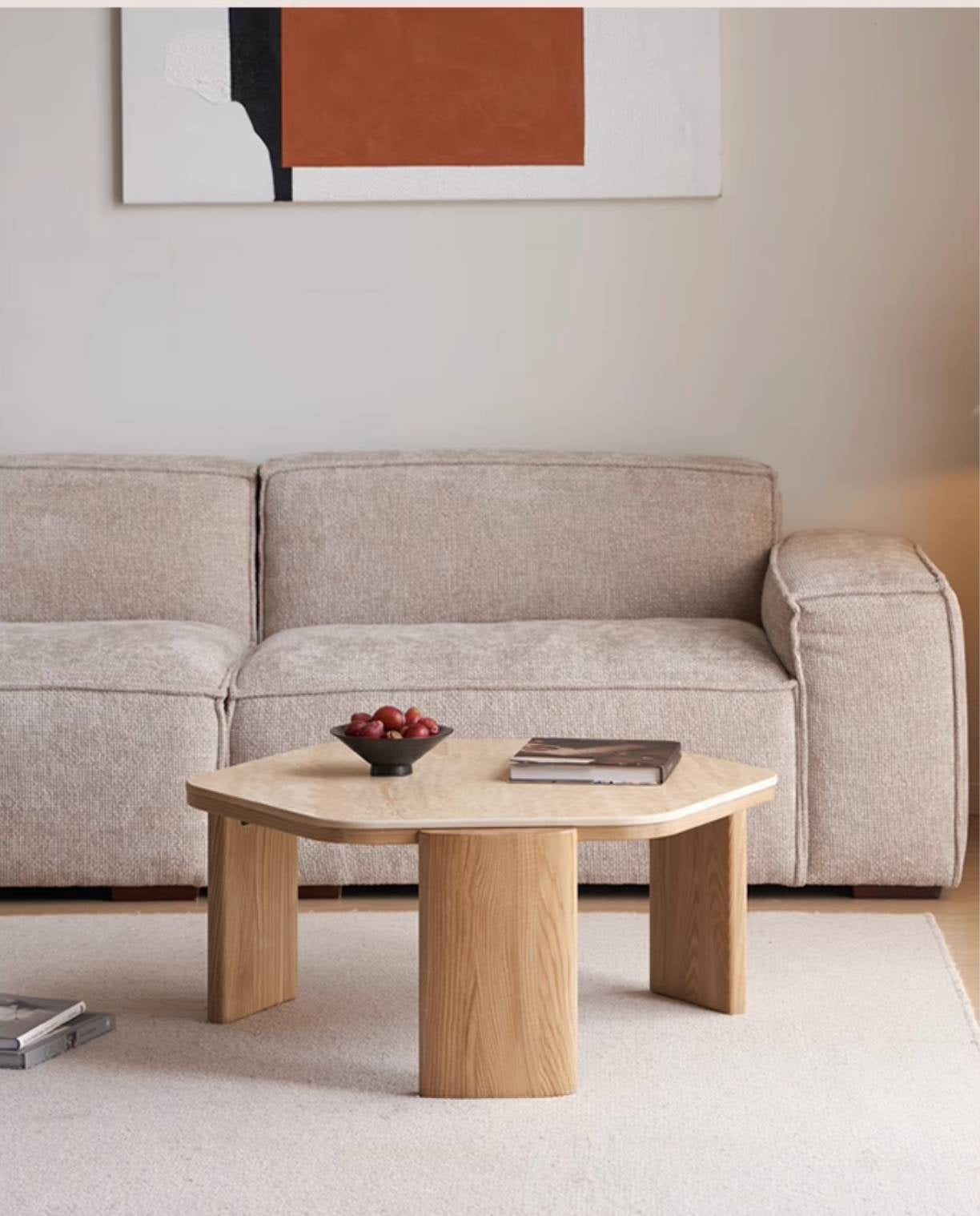 Ash Solid Wood Wabi-Sabi Style Coffee Table