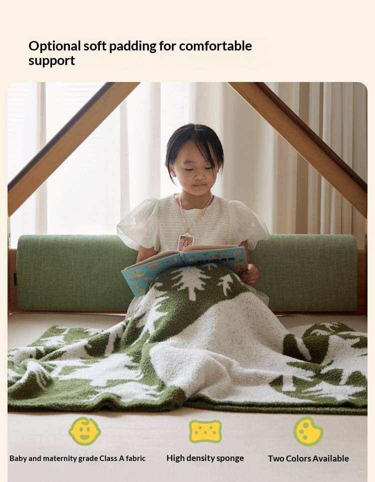 Beech Solid Wood Children's Loft Bed with Table Under Bed