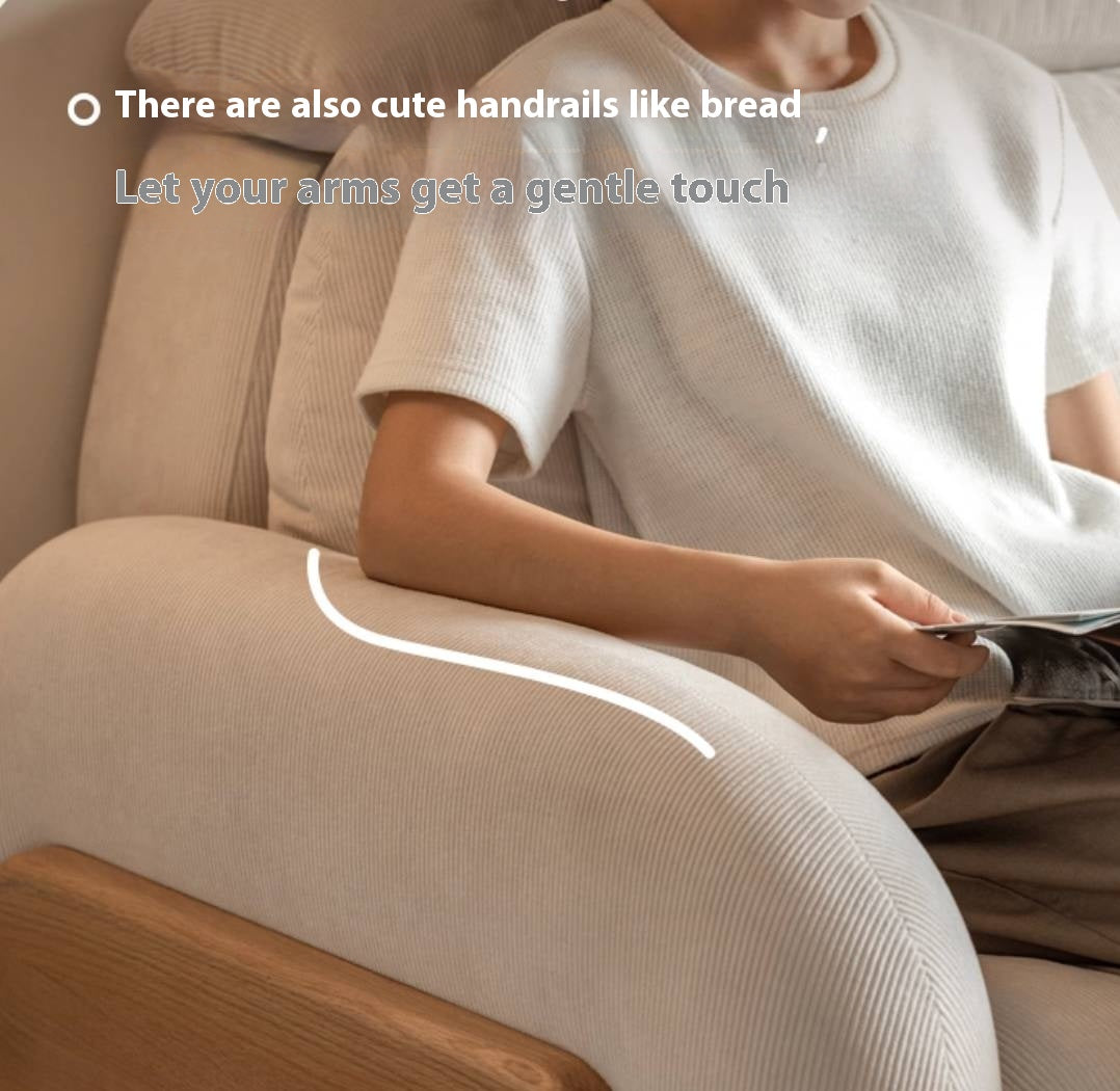 Oak Solid Wood Modern Casual High-Back White Fabric sofa